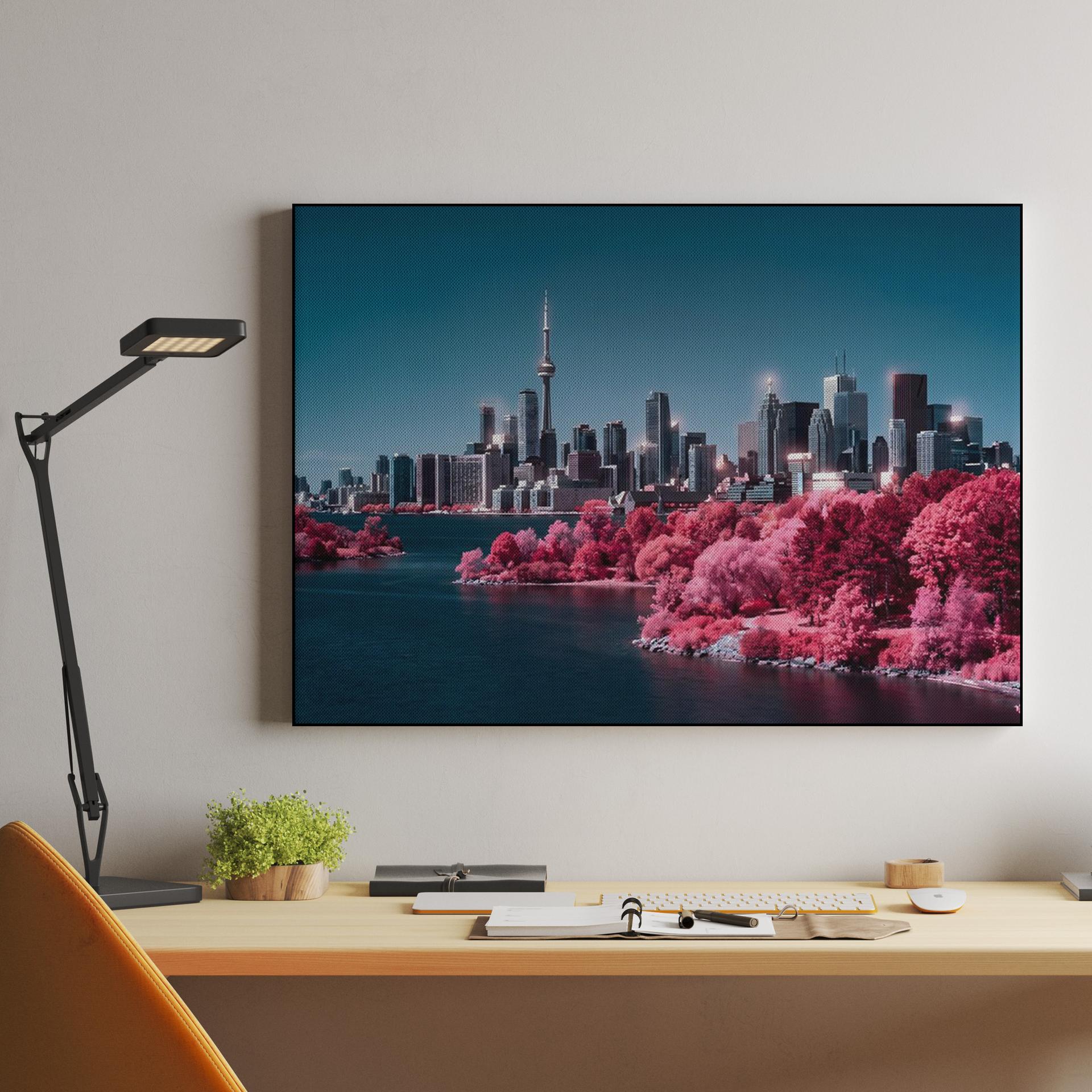 Infrared Toronto: Pink Shoreline and Teal Skies