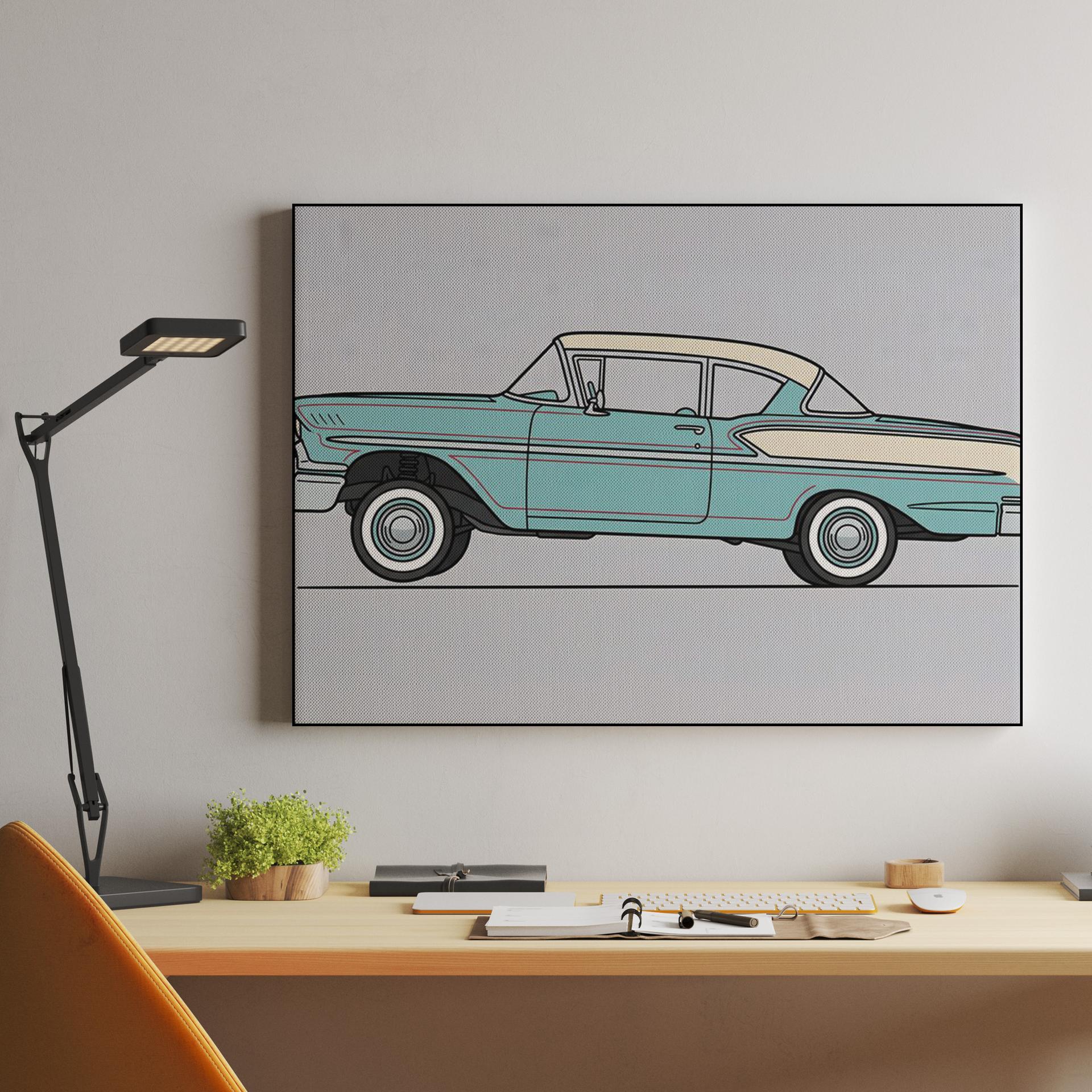 Teal '58 Biscayne Flat Art