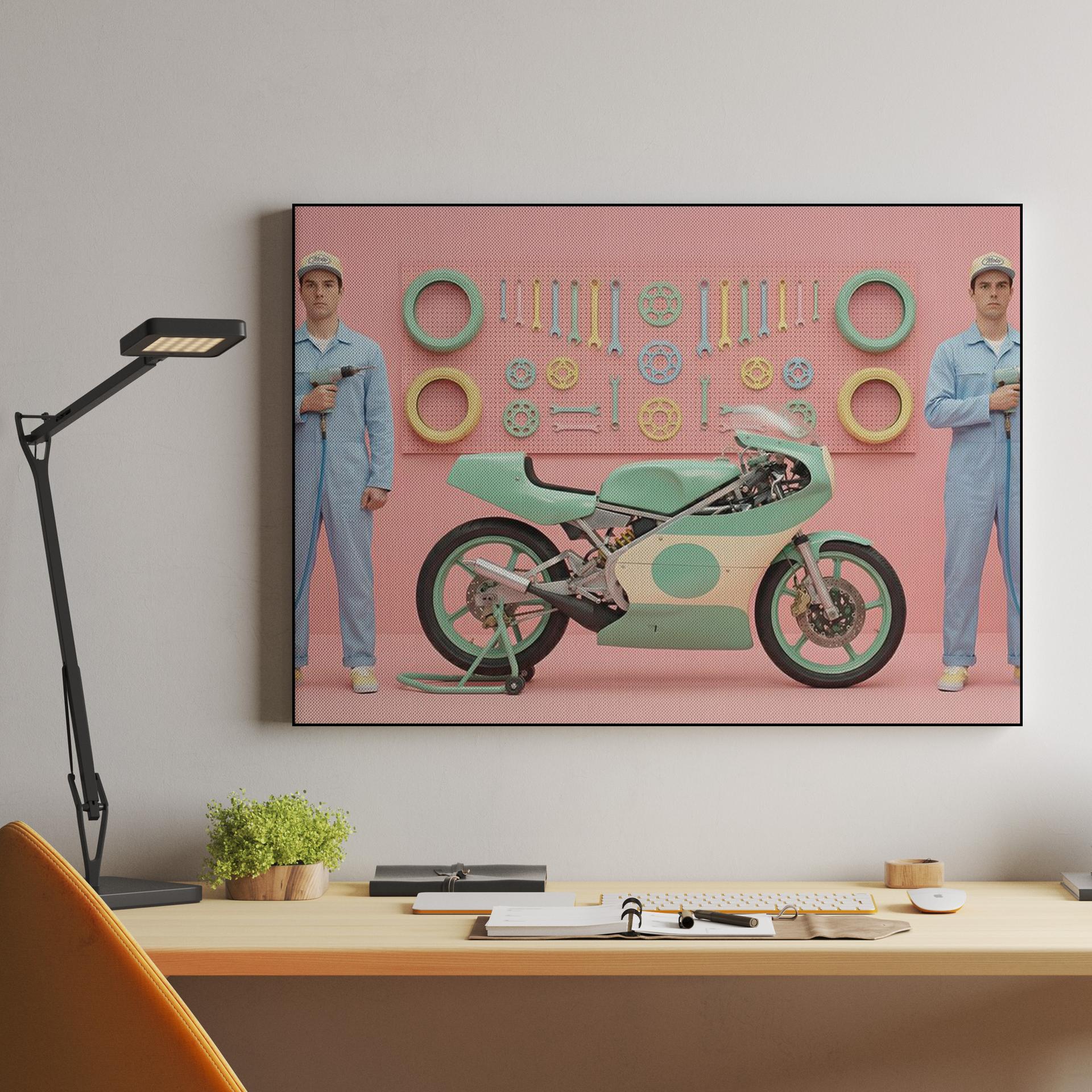 Pastel Precision: The Symmetrical Pit Stop