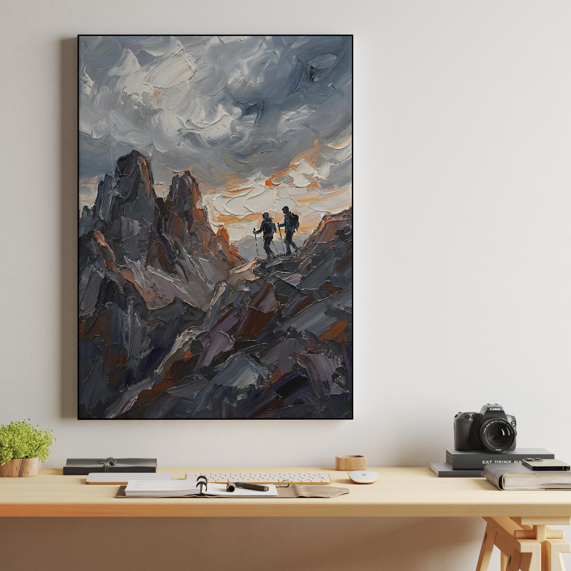 Tre Cime Hikers Impasto Landscape