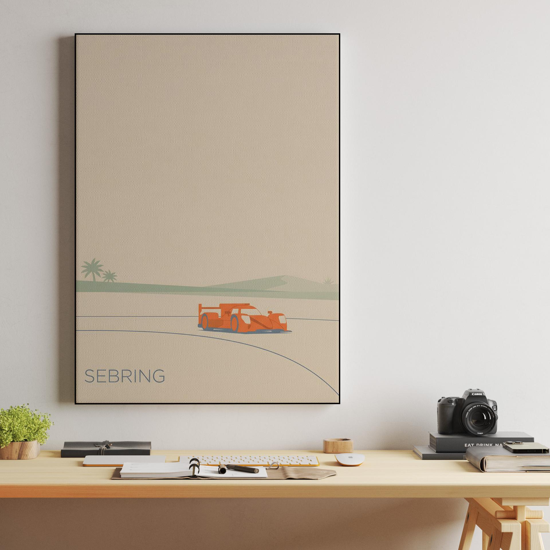 Sebring Heat: Minimalist Endurance Illustration