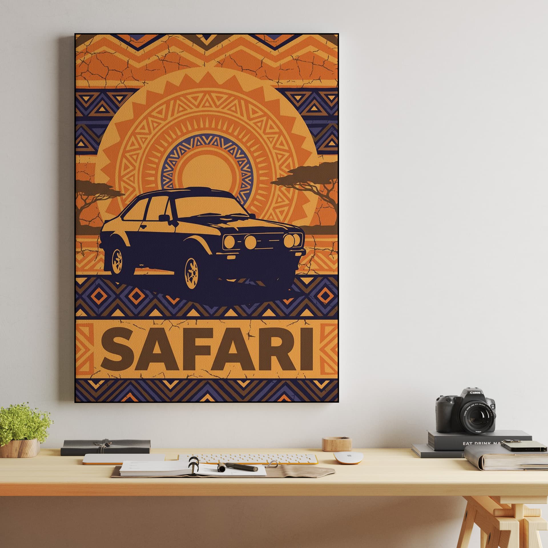 Ford Escort Safari Rally Pattern Illustration