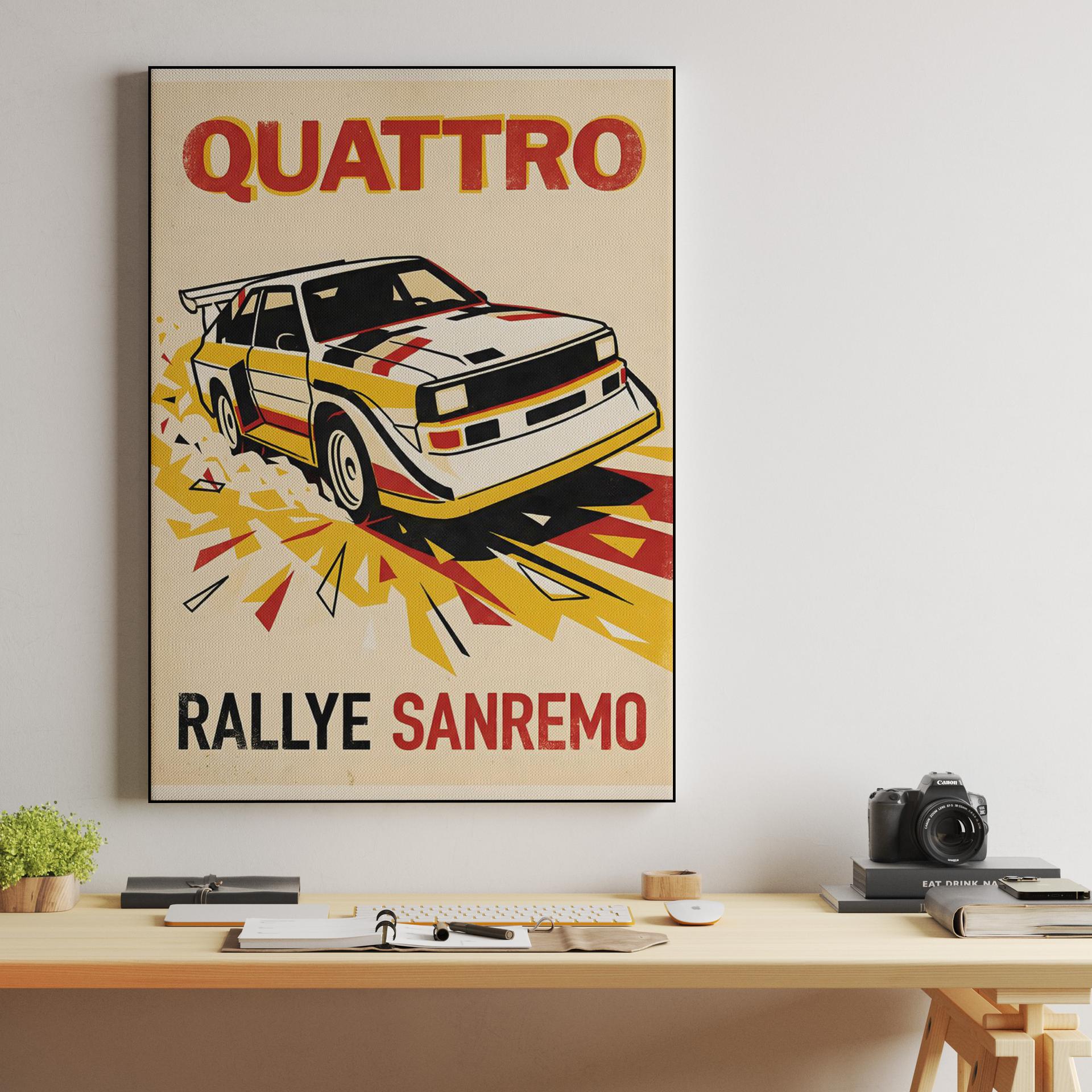 Audi Quattro S1 Rallye Sanremo Vintage Graphic