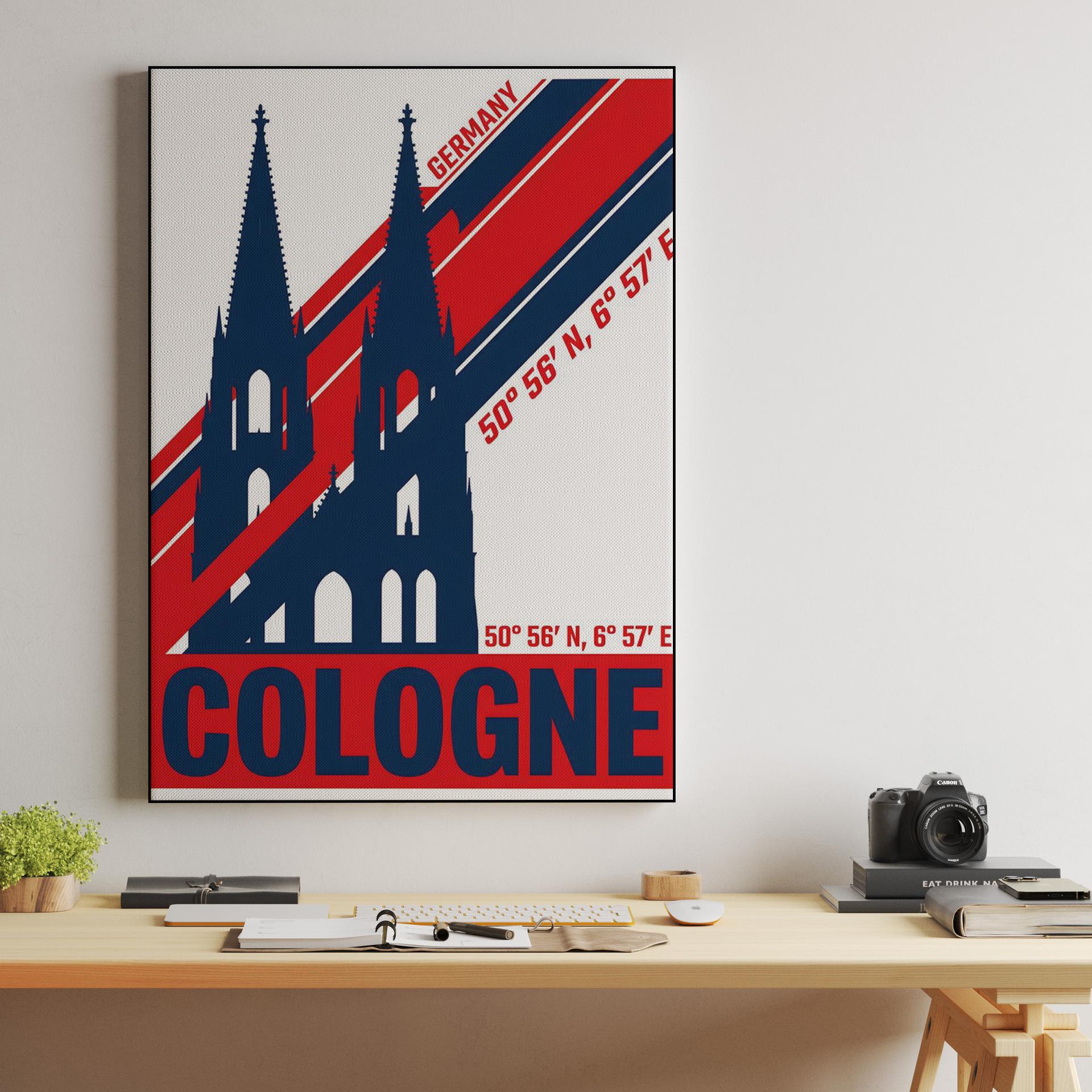 Cologne Cathedral Topographic Travel Poster