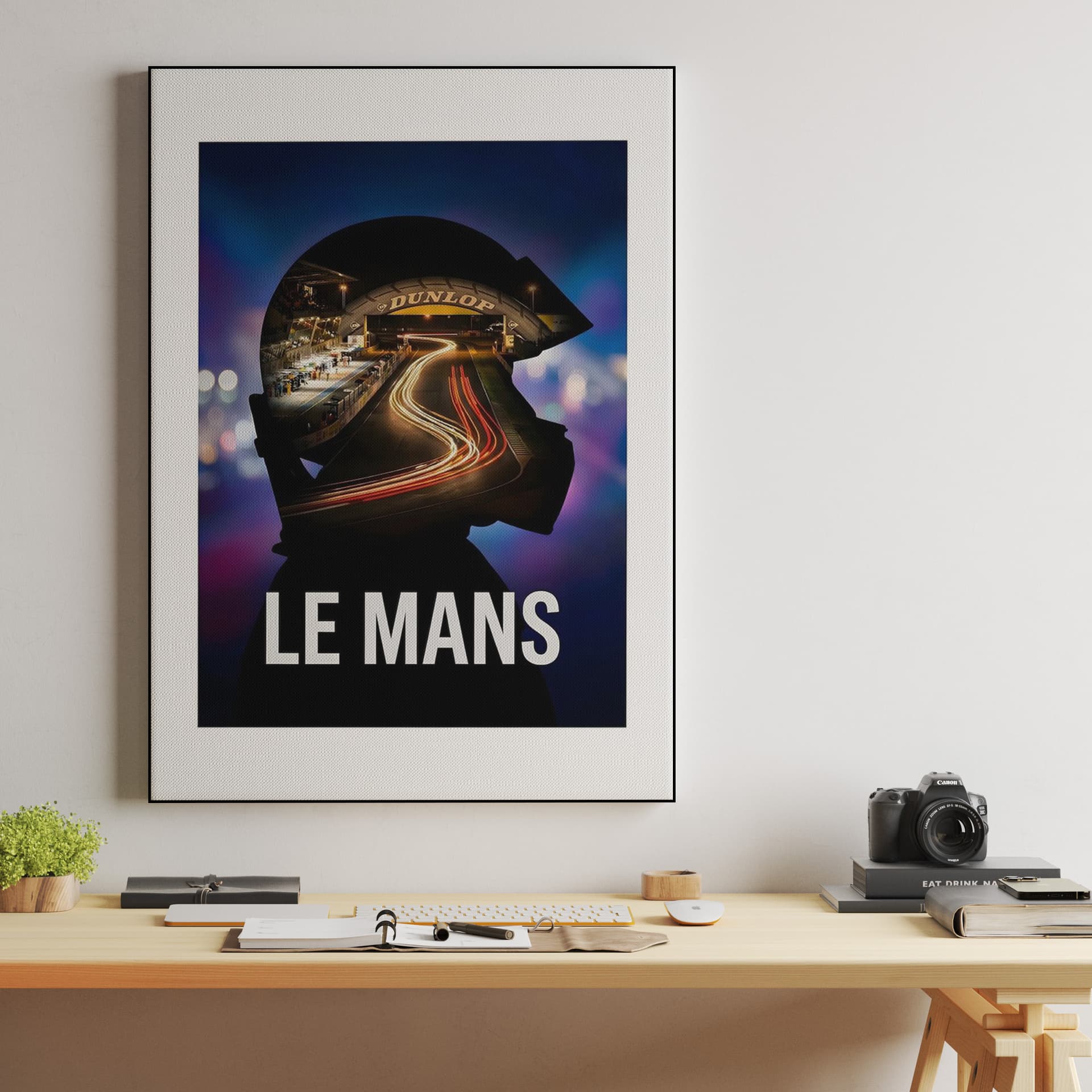 Le Mans 24 Midnight Helmet Double Exposure Art