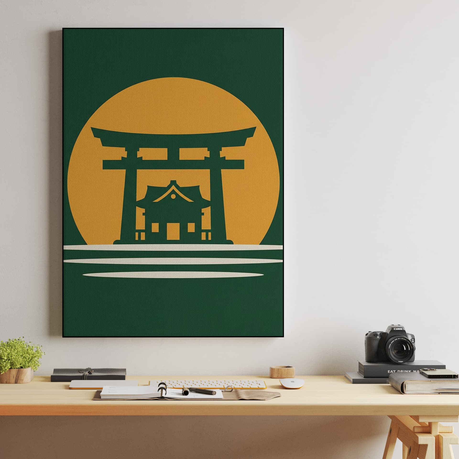 Emerald Sun: Minimalist Shinto Shrine