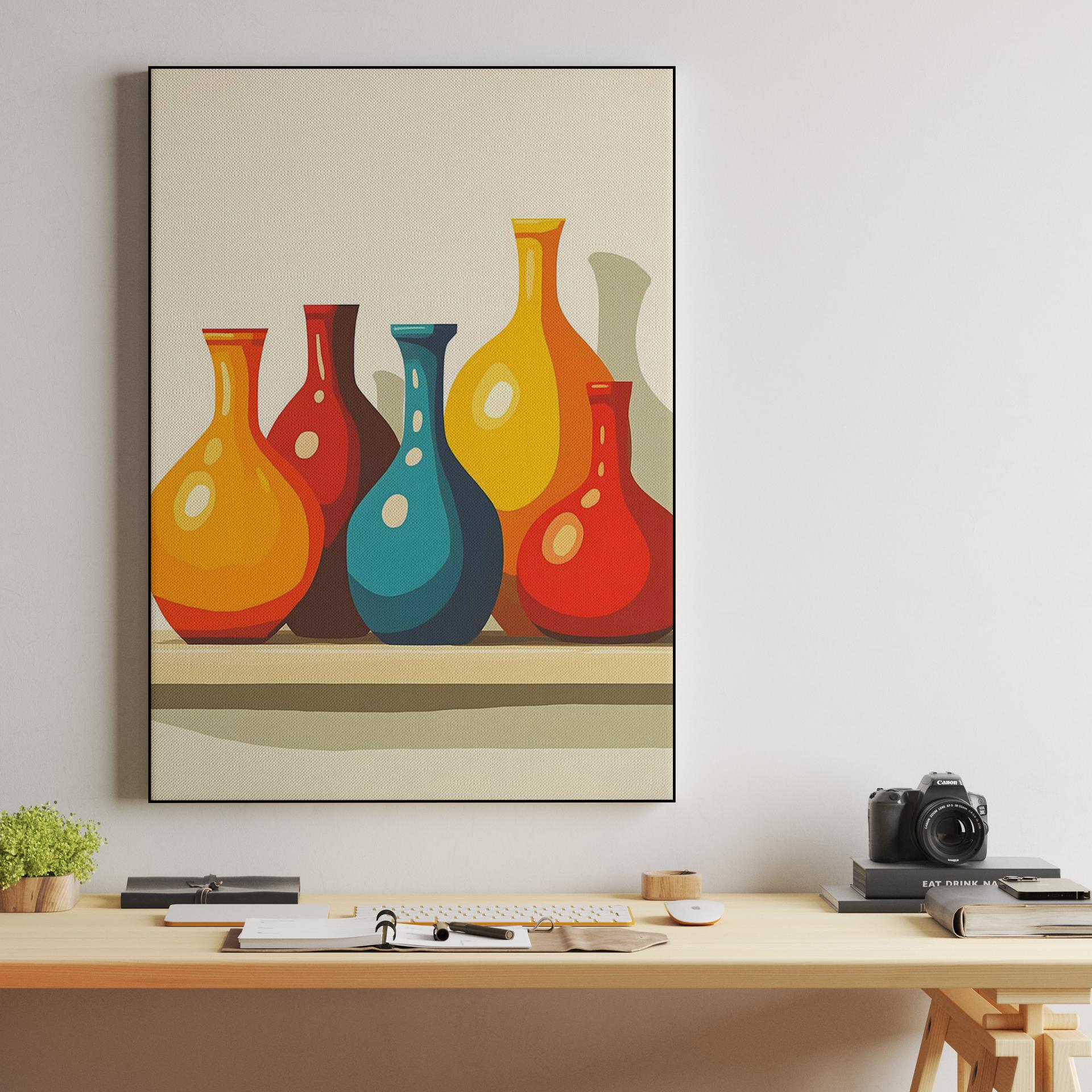 Vibrant Mid-Century Vases