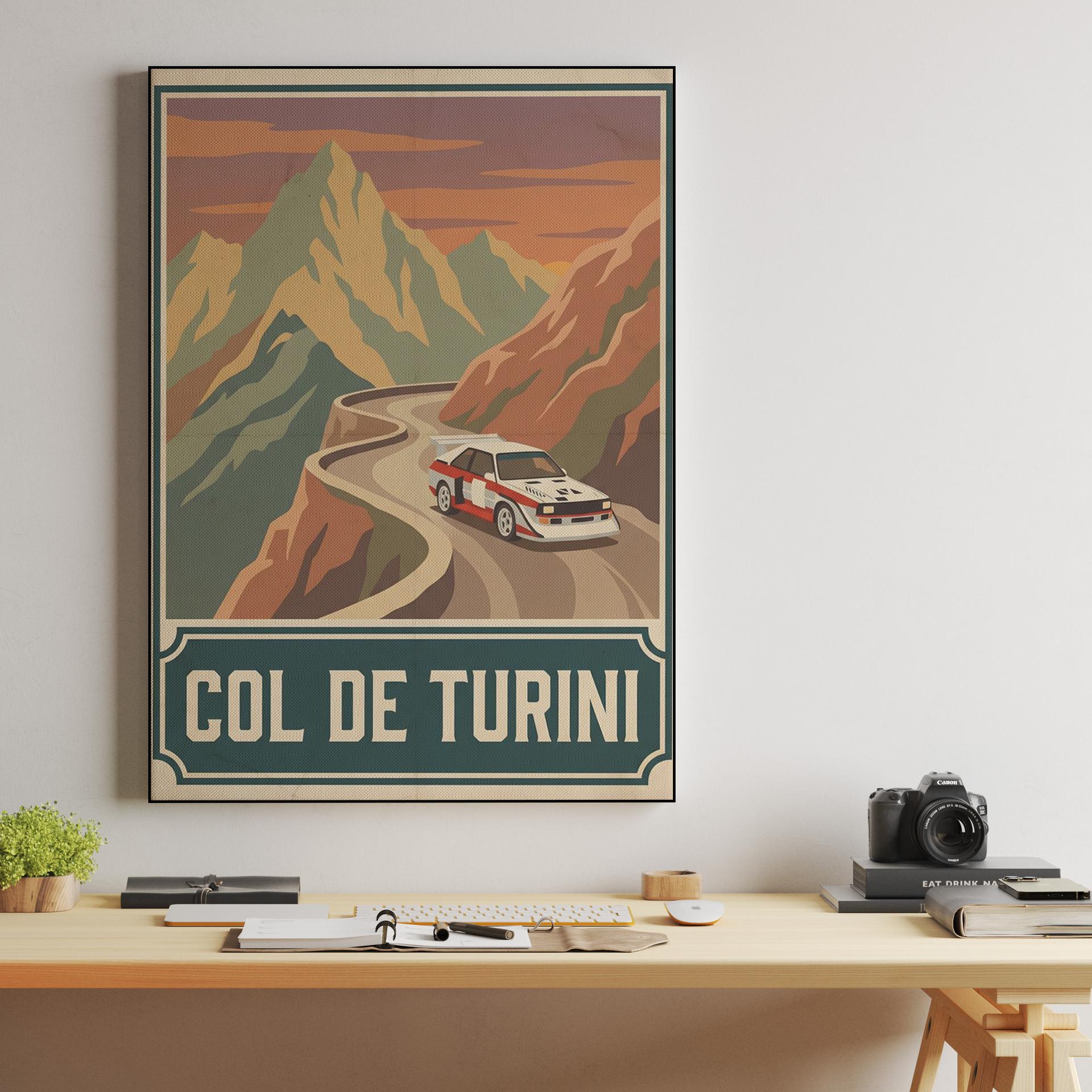 Col de Turini: Audi Sport Quattro S1 Vintage Poster