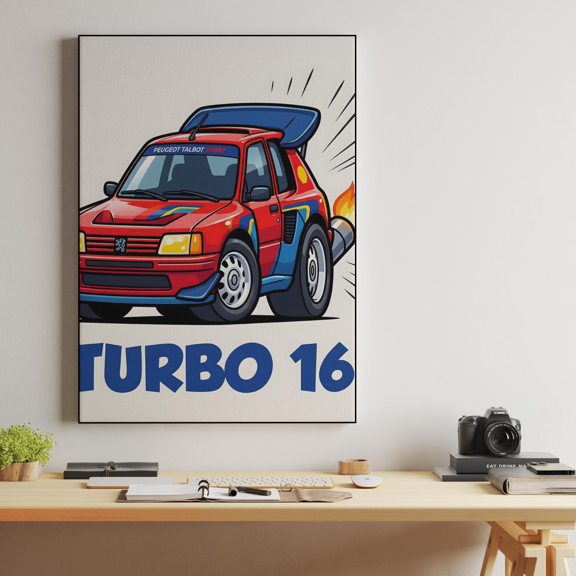 Turbo Fire: Peugeot 205 T16 Chibi Rally Art