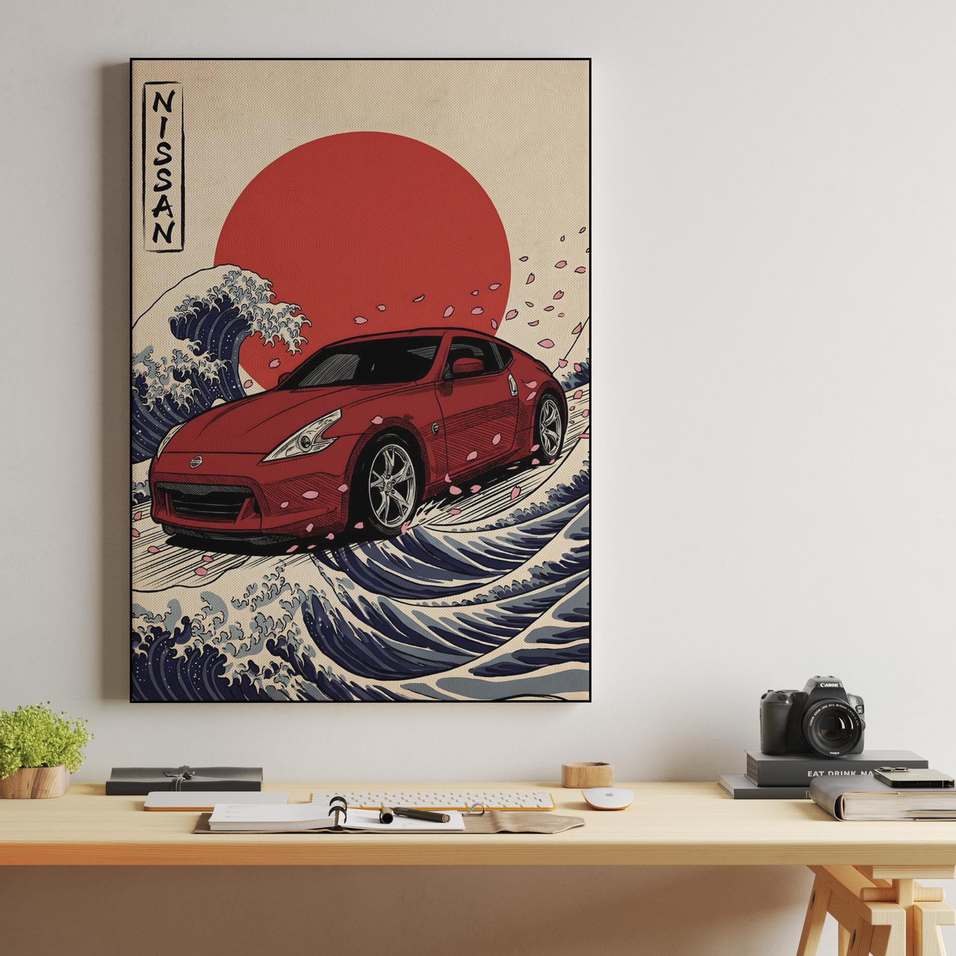 Nissan 370Z Rising Sun and Great Wave Fusion