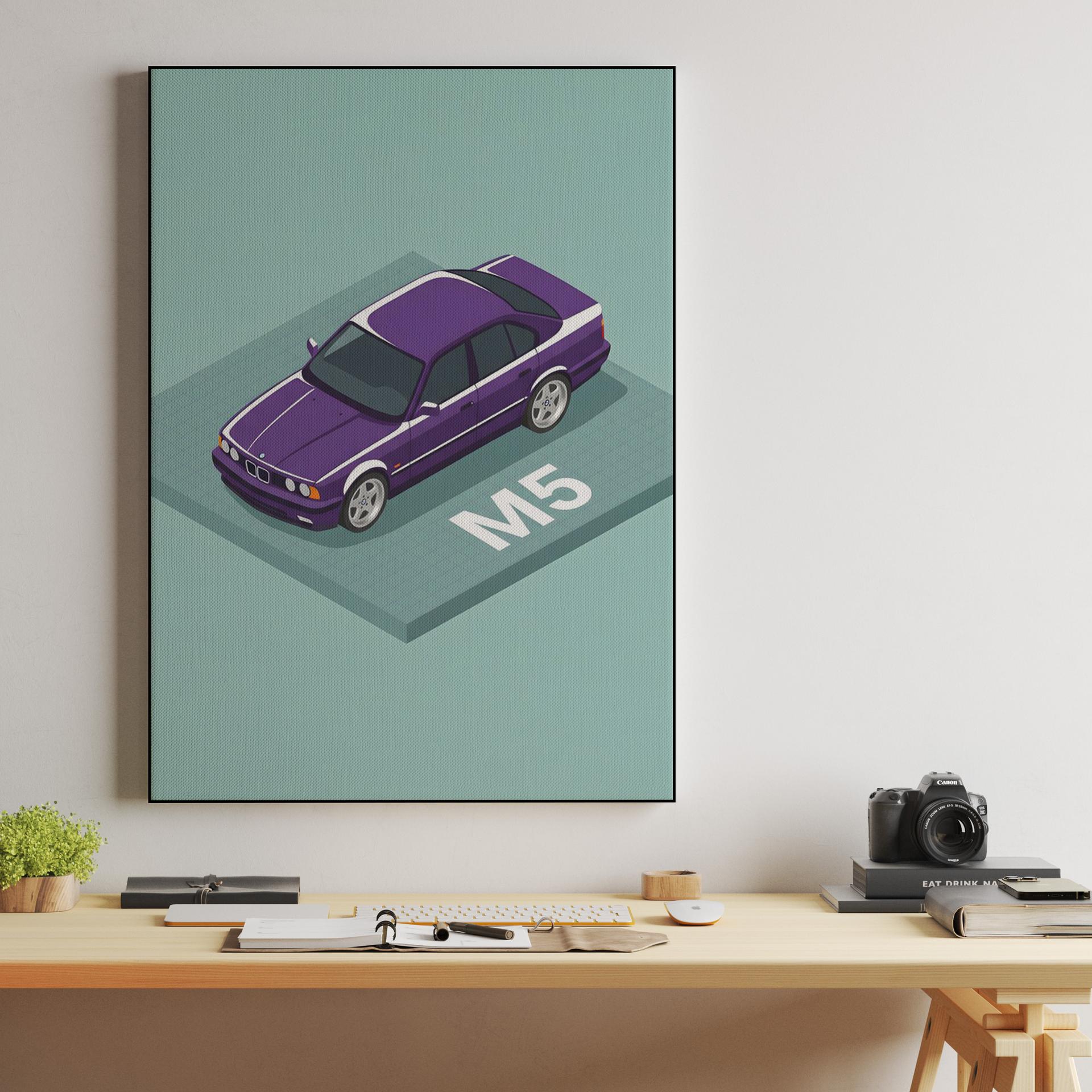 BMW E34 M5 Isometric Technical Illustration