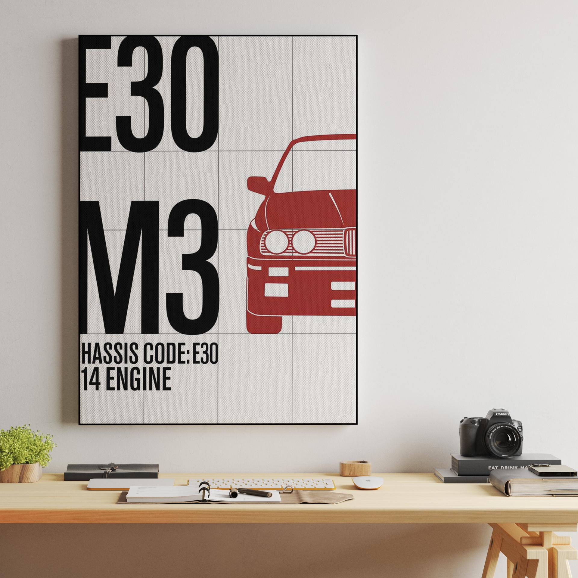 BMW E30 M3 Swiss Style Red Graphic