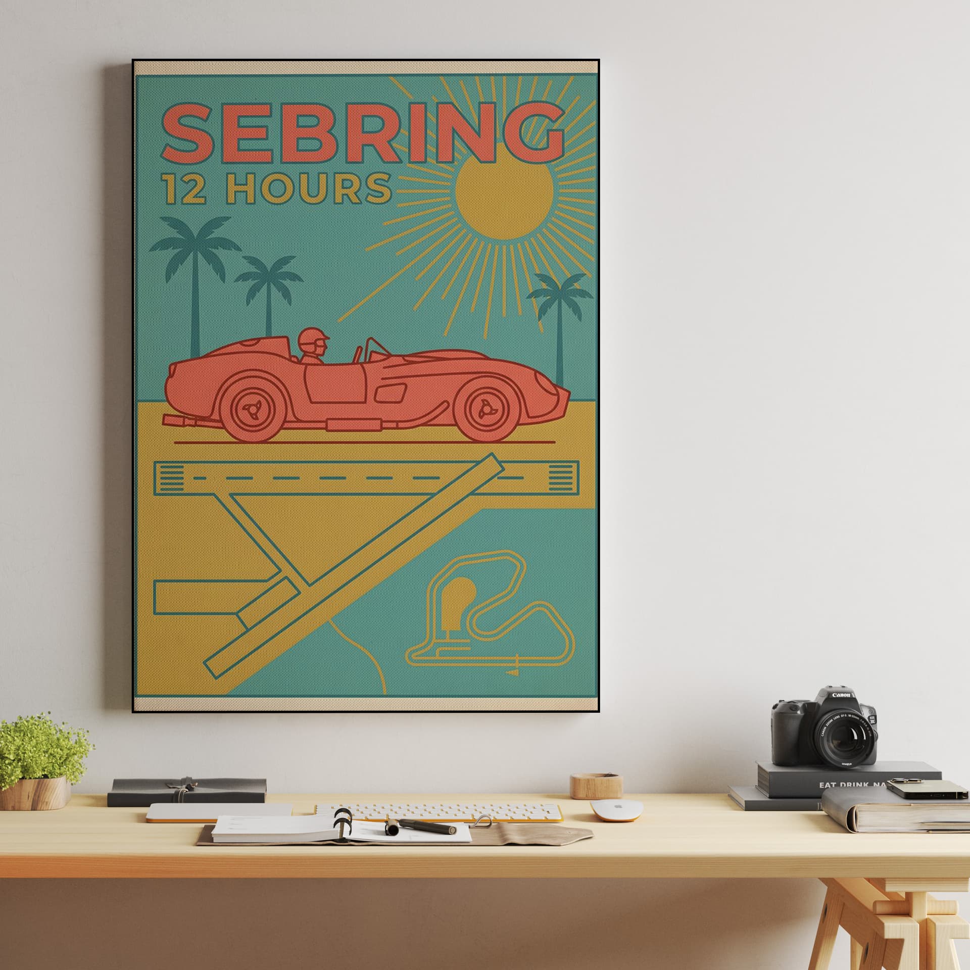 Sebring 12 Hours Vintage Florida Racing Poster