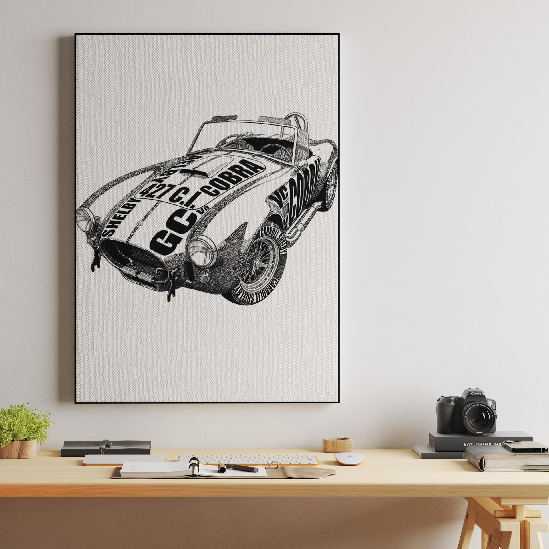 Shelby Cobra 427 Typography Calligram
