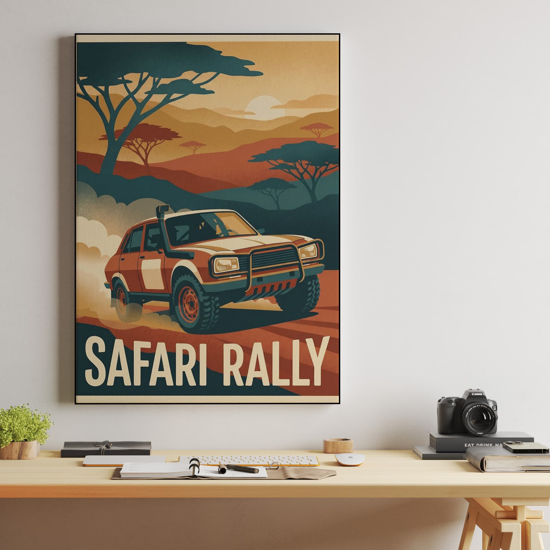 Safari Rally Renault 12 Adventure Poster
