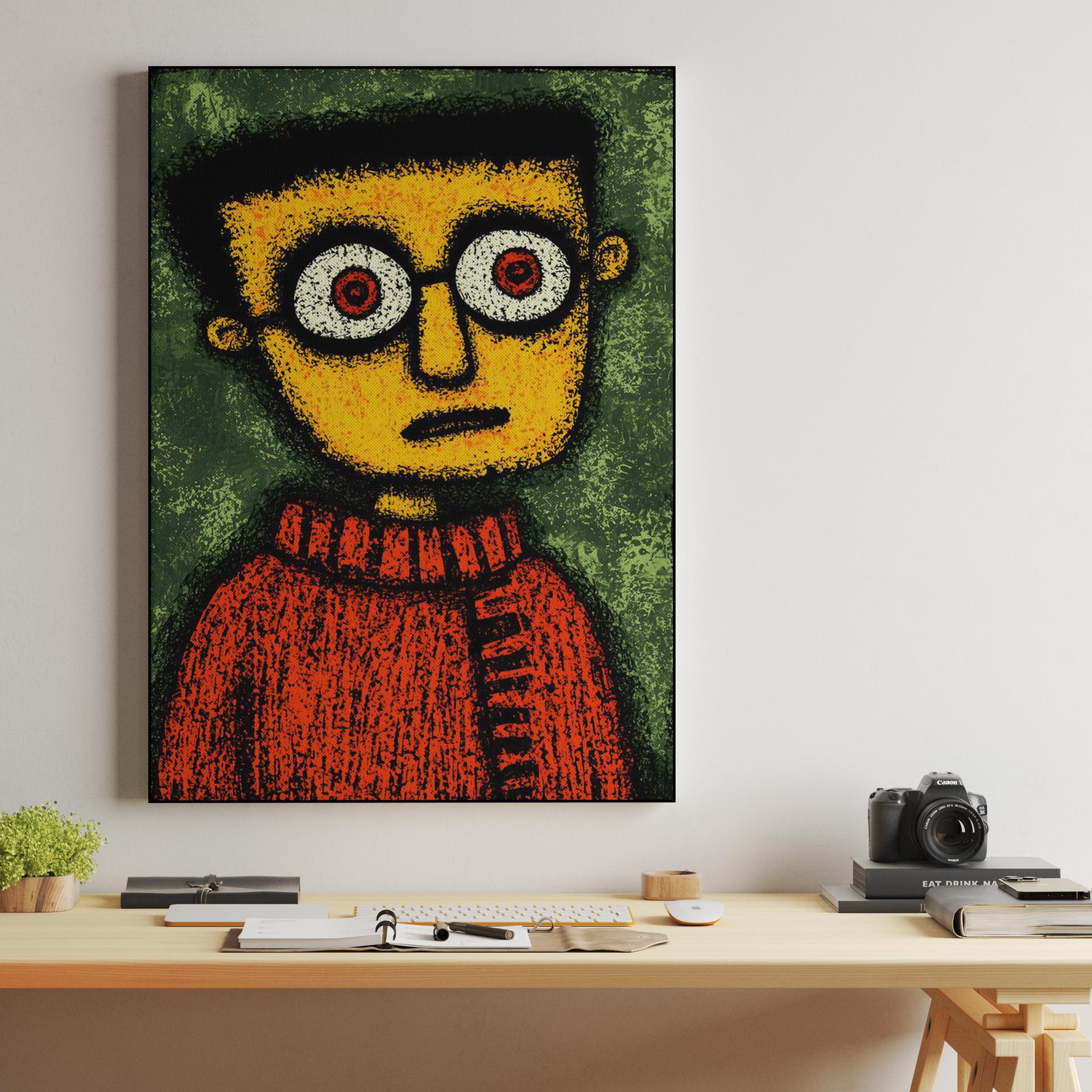 Grunge Woodcut Portrait