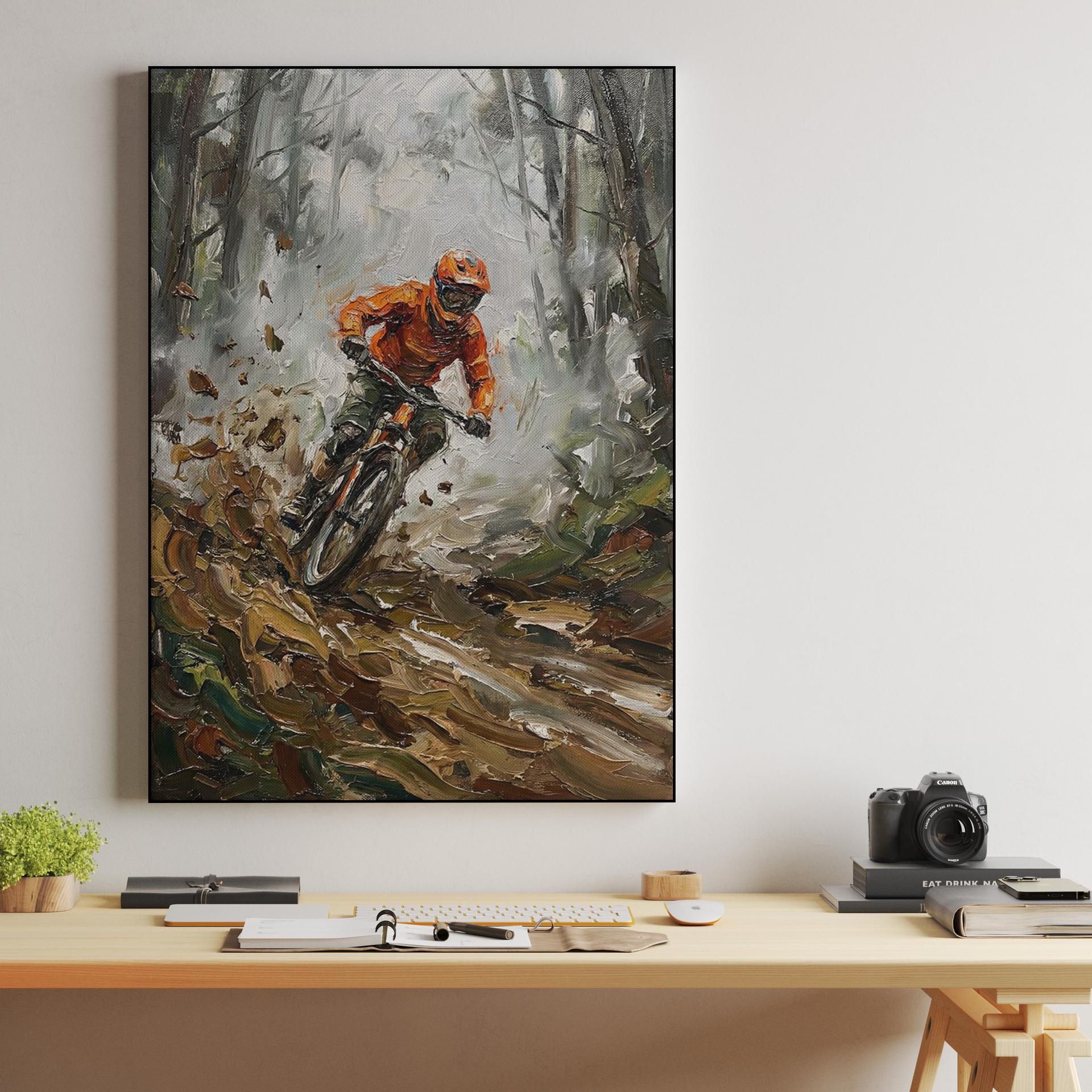 Mud and Momentum: Impasto Mountain Biking Action