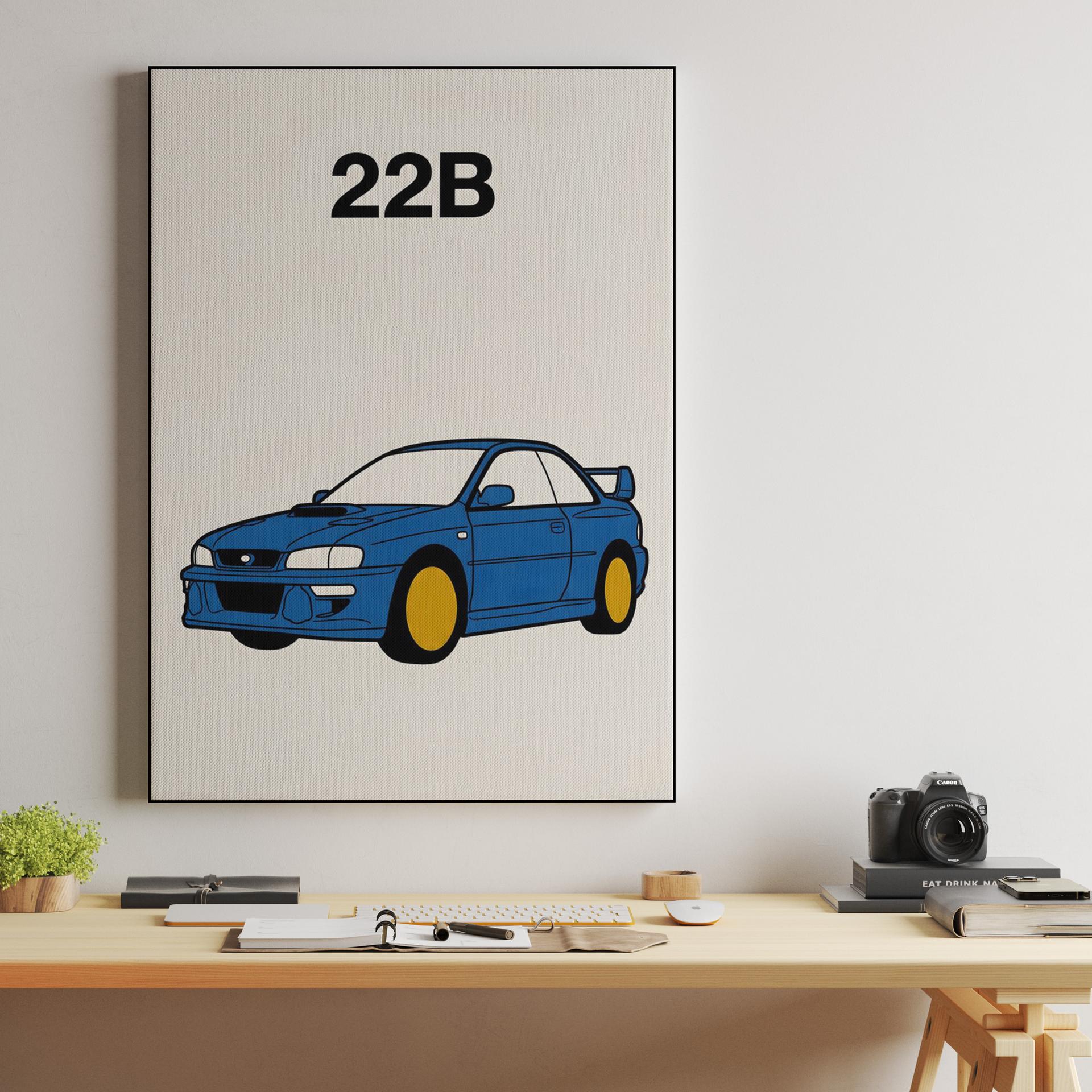 Subaru 22B STi: Minimalist Flat Graphic