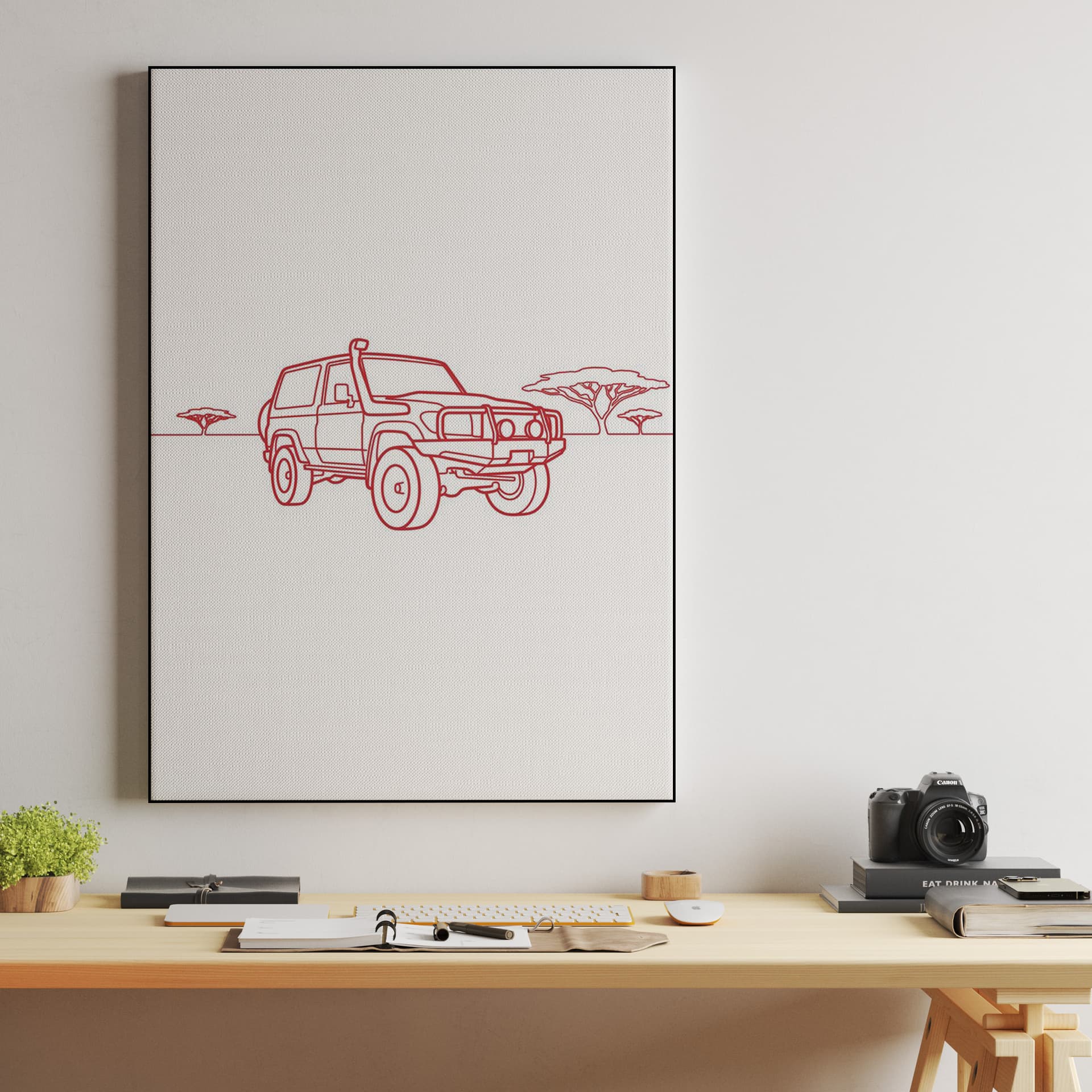 Toyota Land Cruiser 70 Series Safari Line Art