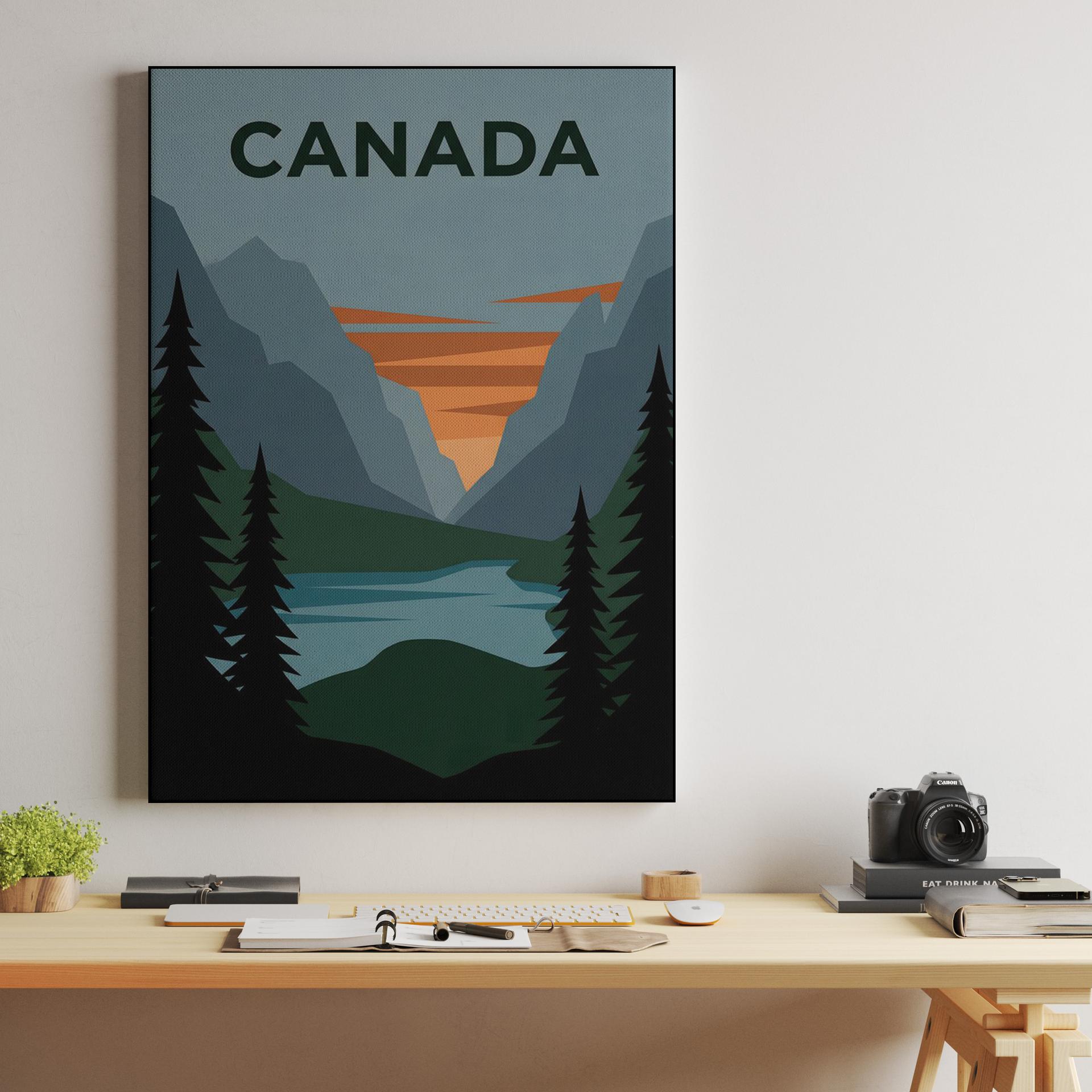 Canadian Mountain Sunset Travel Poster