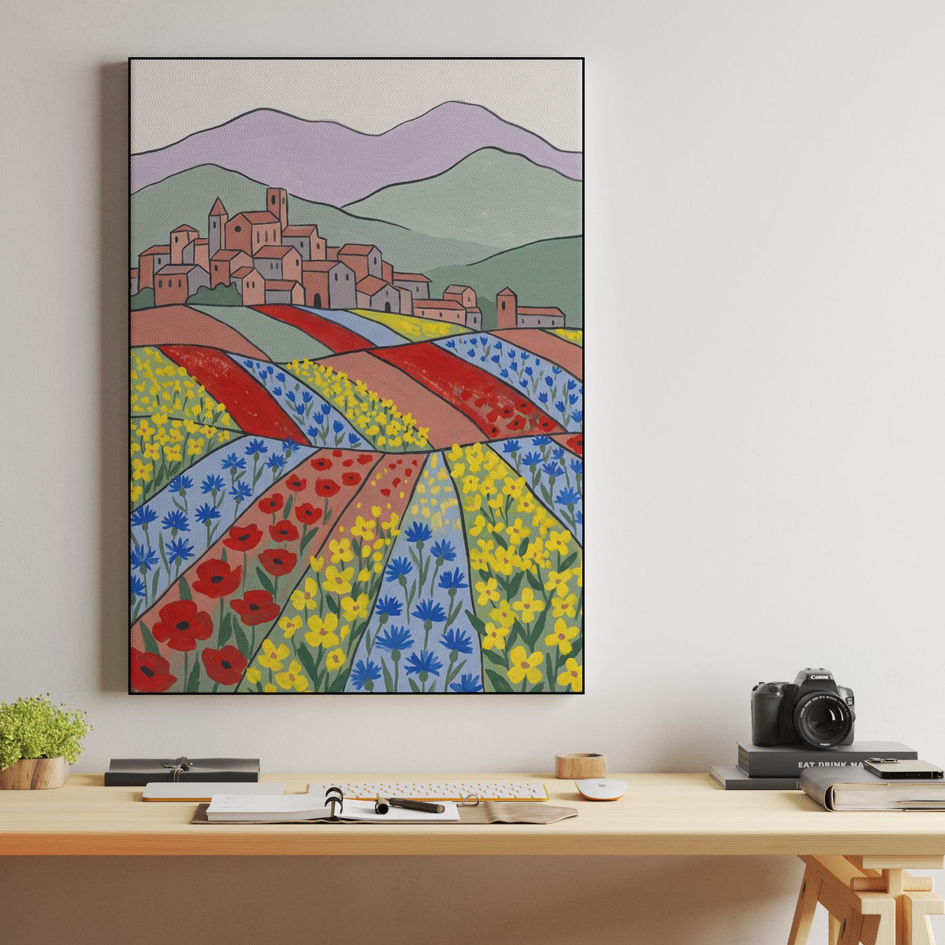 Vibrant Valleys: A Hillside Village in Bloom