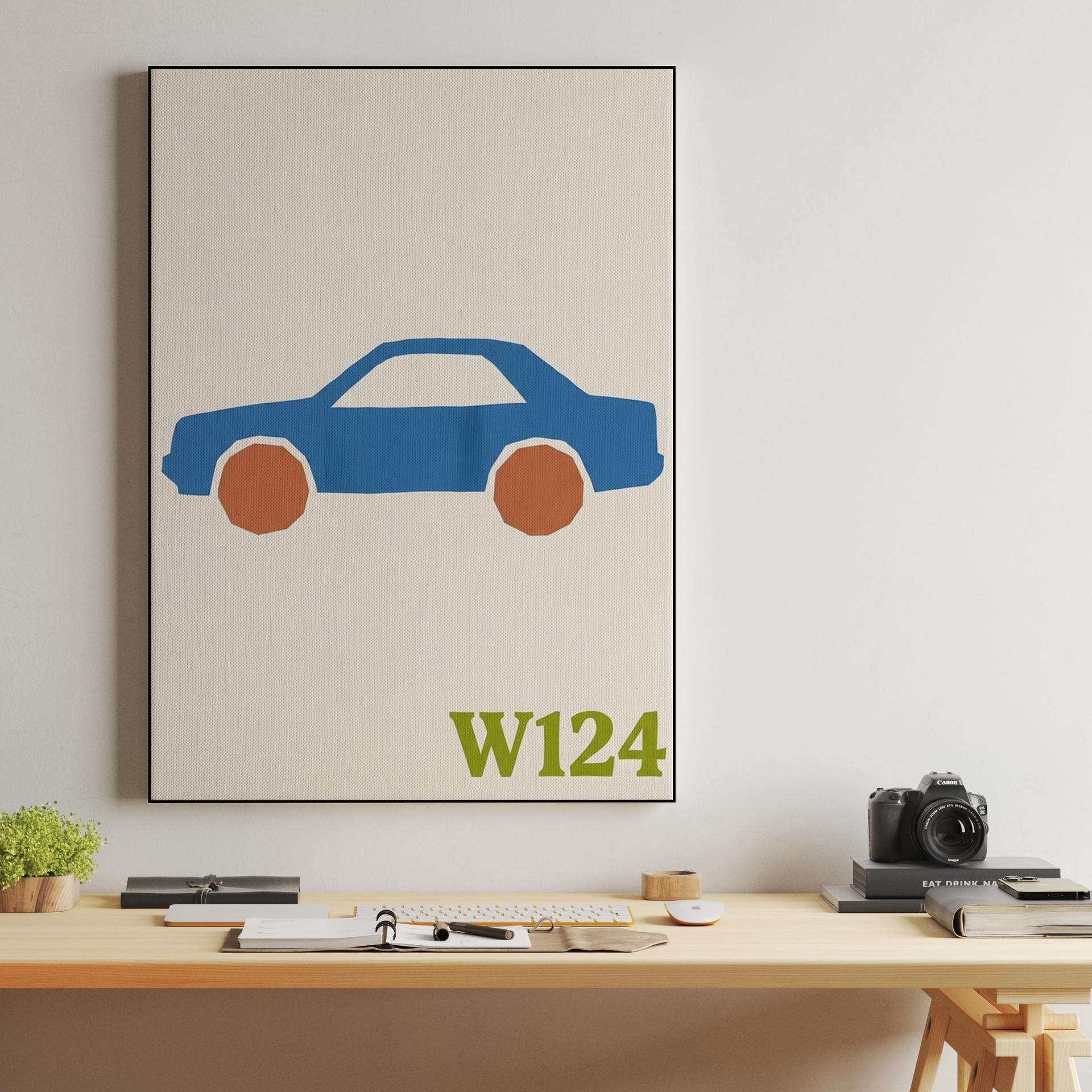 Mercedes W124: Minimalist Paper Cutout Tribute