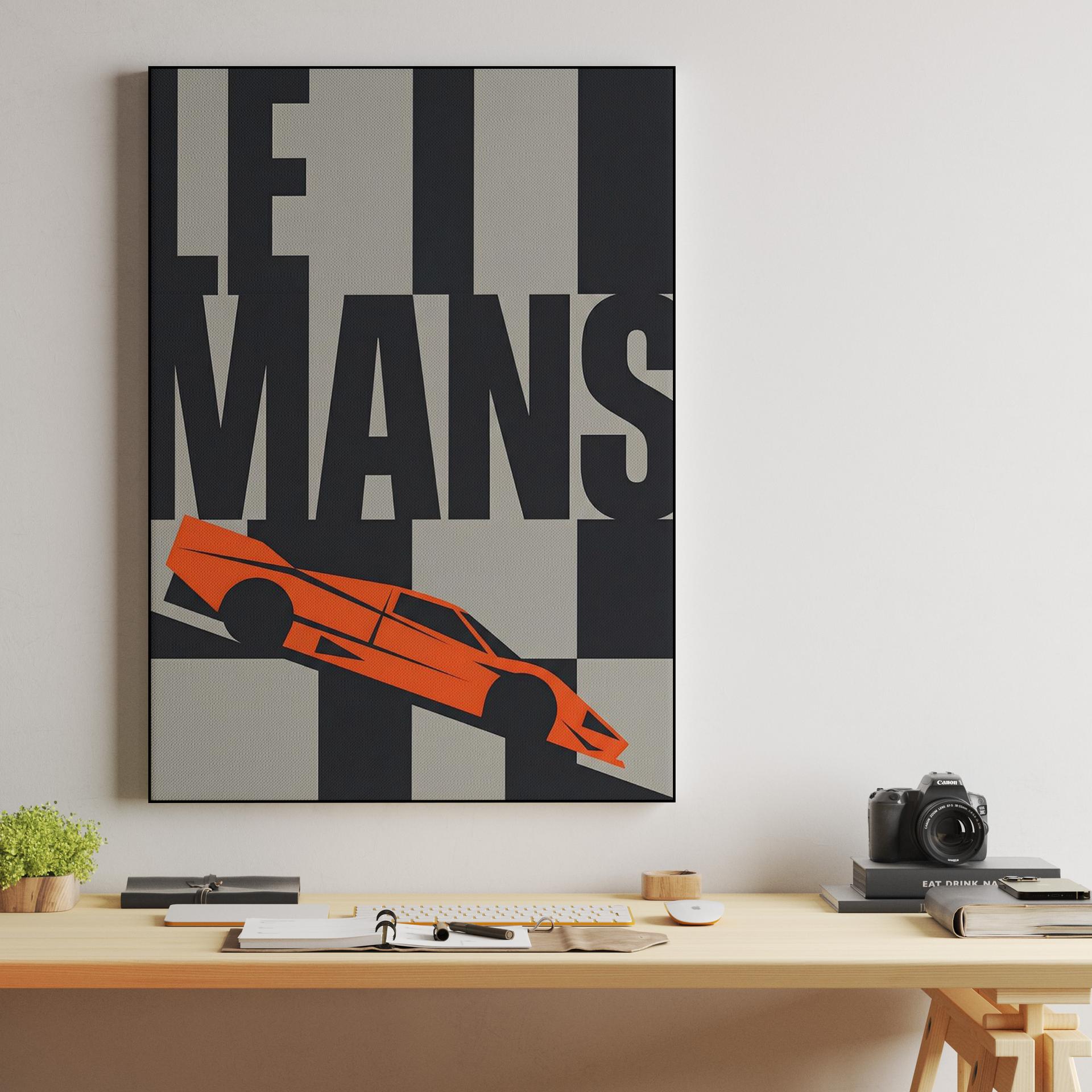 Le Mans 24h: Orange Prototype Geometric Graphic