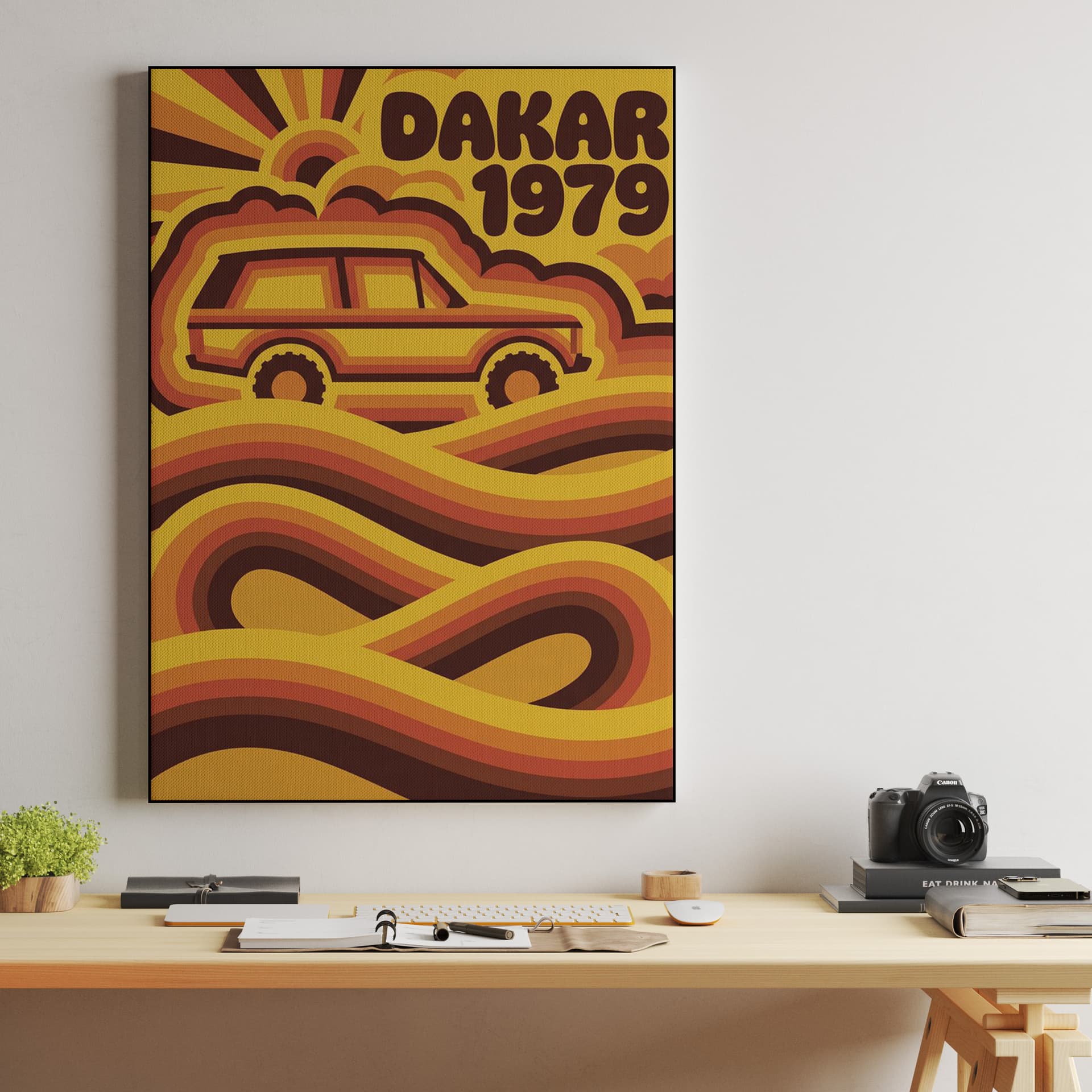 DAKAR 1979 Retro Psychedelic Rally Poster