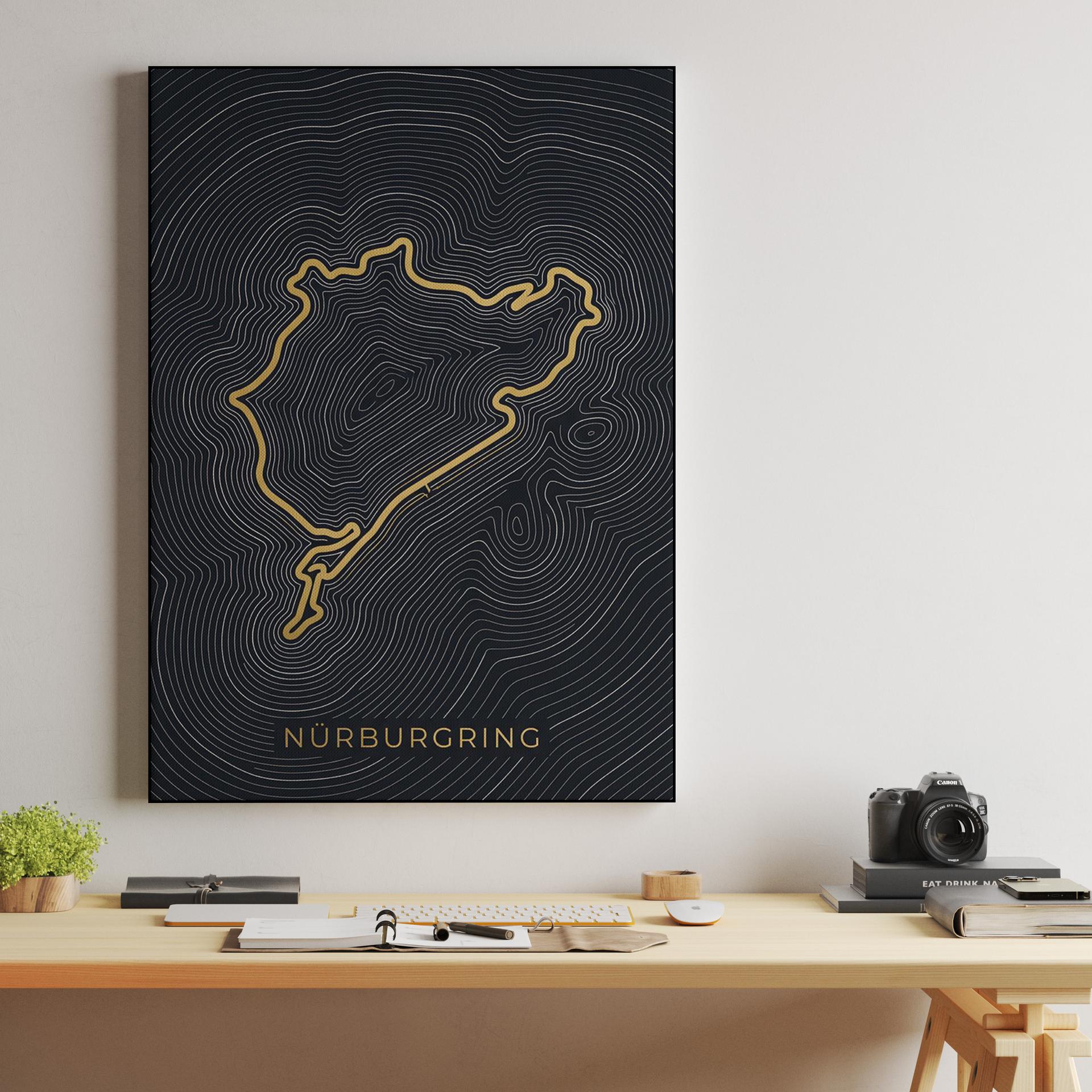 Nürburgring Golden Topography Map