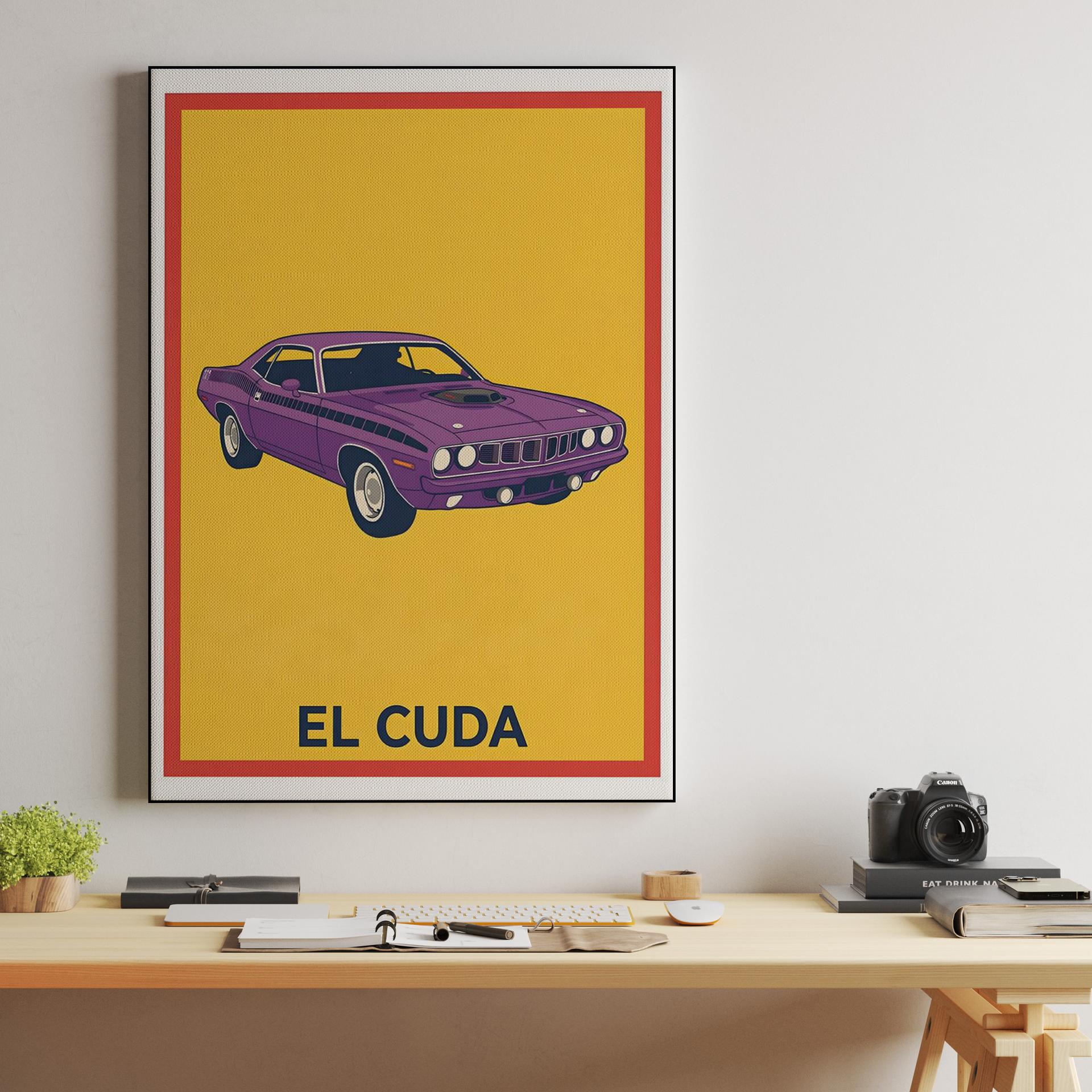 El Cuda: Loteria Style Plymouth Illustration