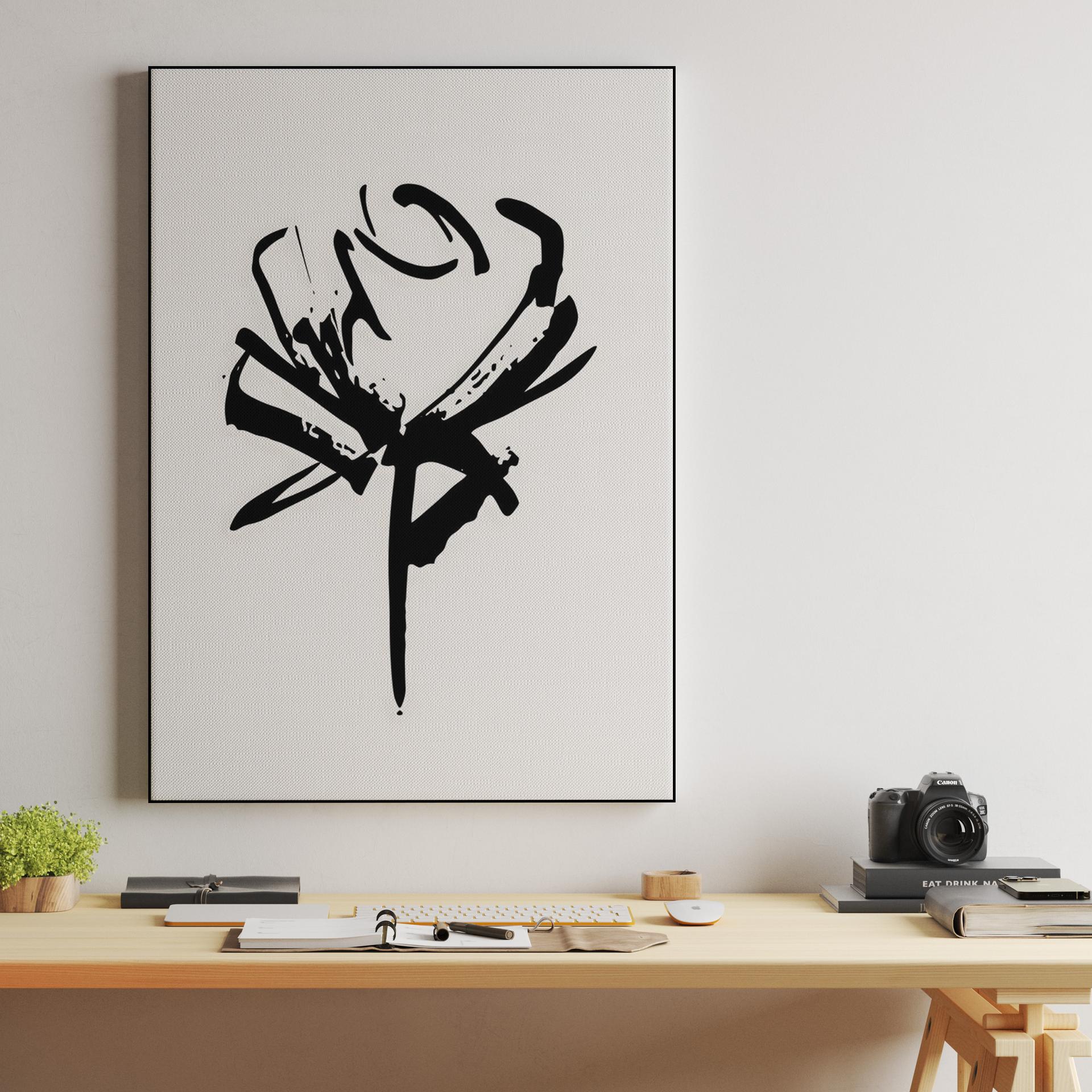 Abstract Ink Rose