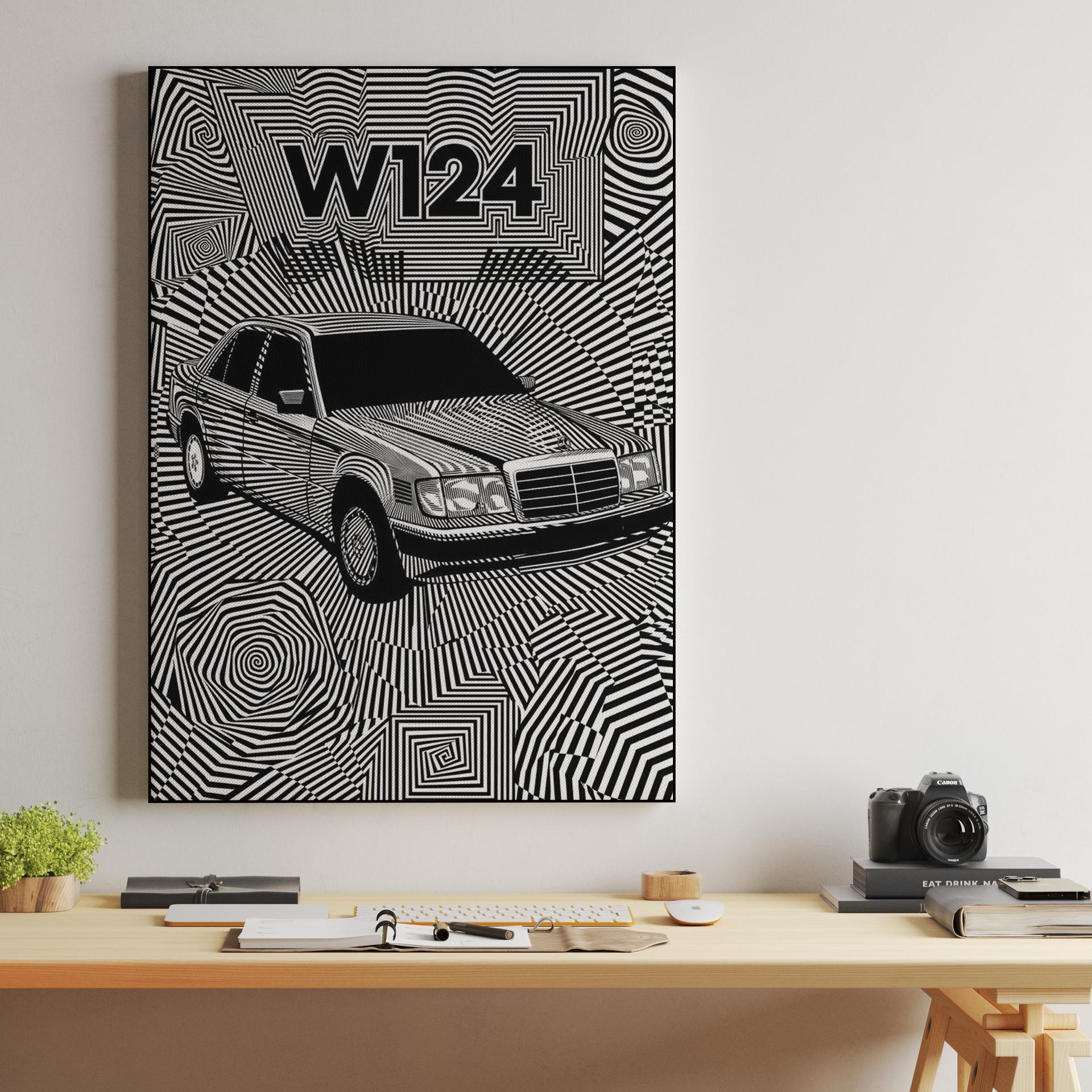 Hypnotic W124: Op Art Mercedes Tribute