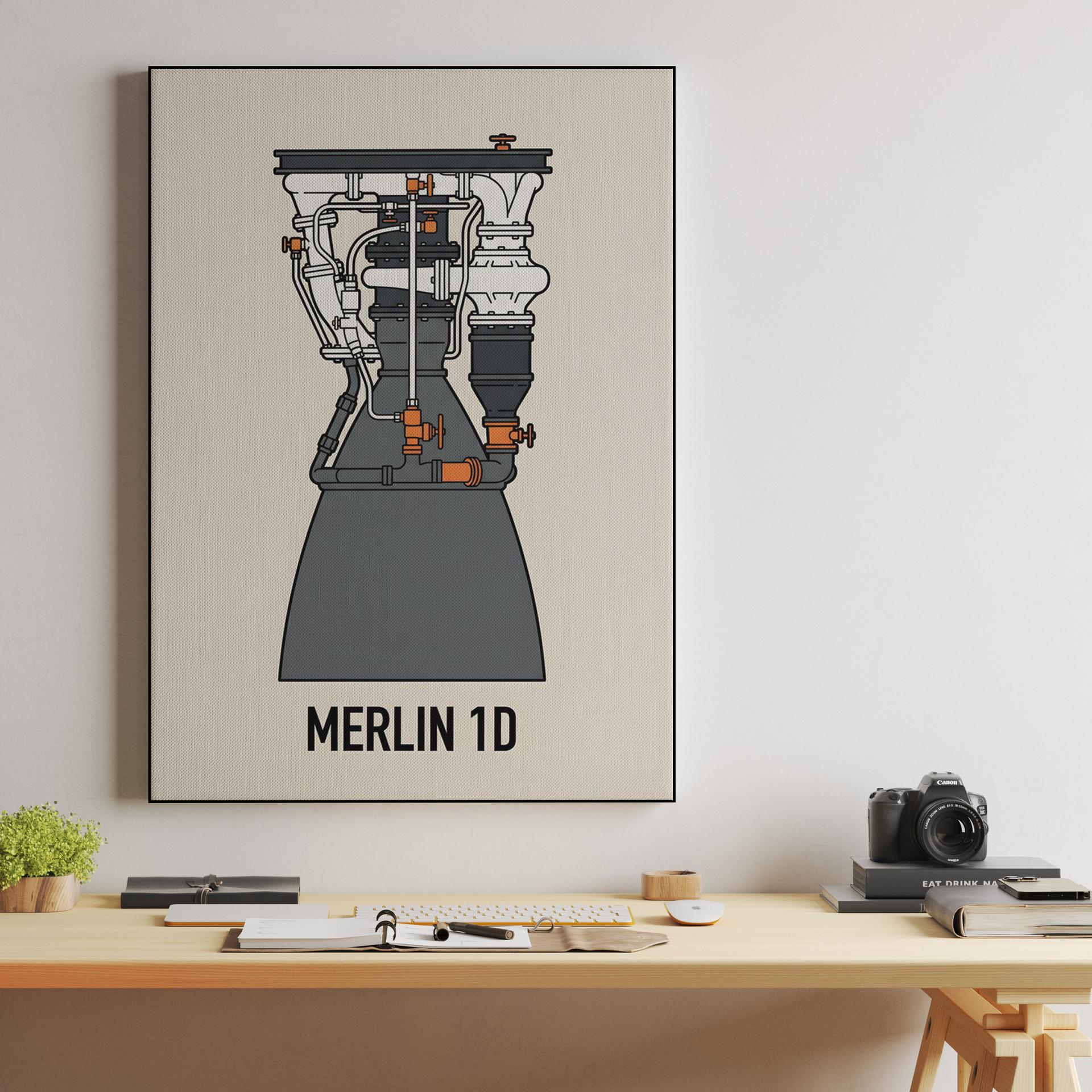 SpaceX Merlin 1D Rocket Engine Schematic