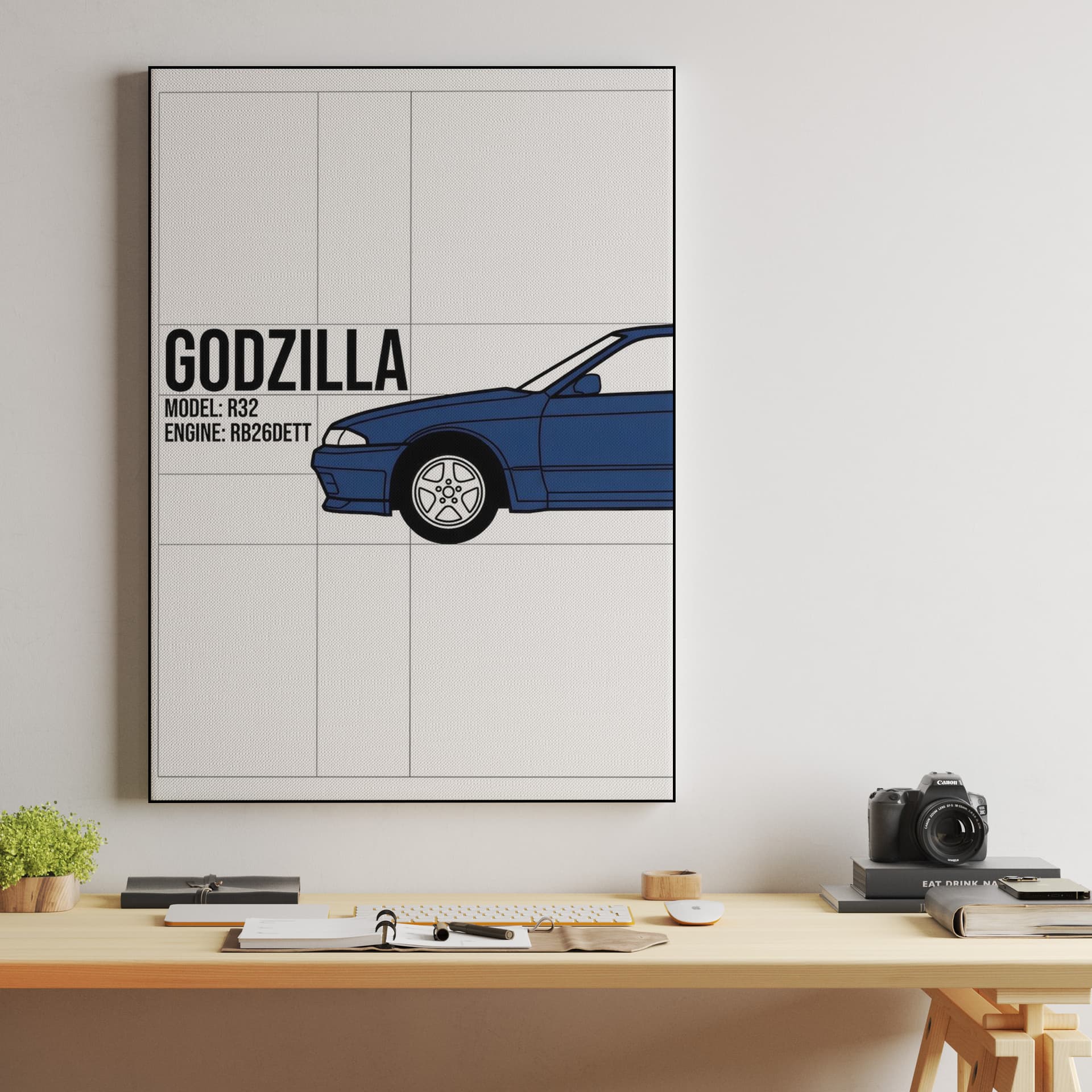 Nissan Skyline GT-R R32 Godzilla Technical Illustration