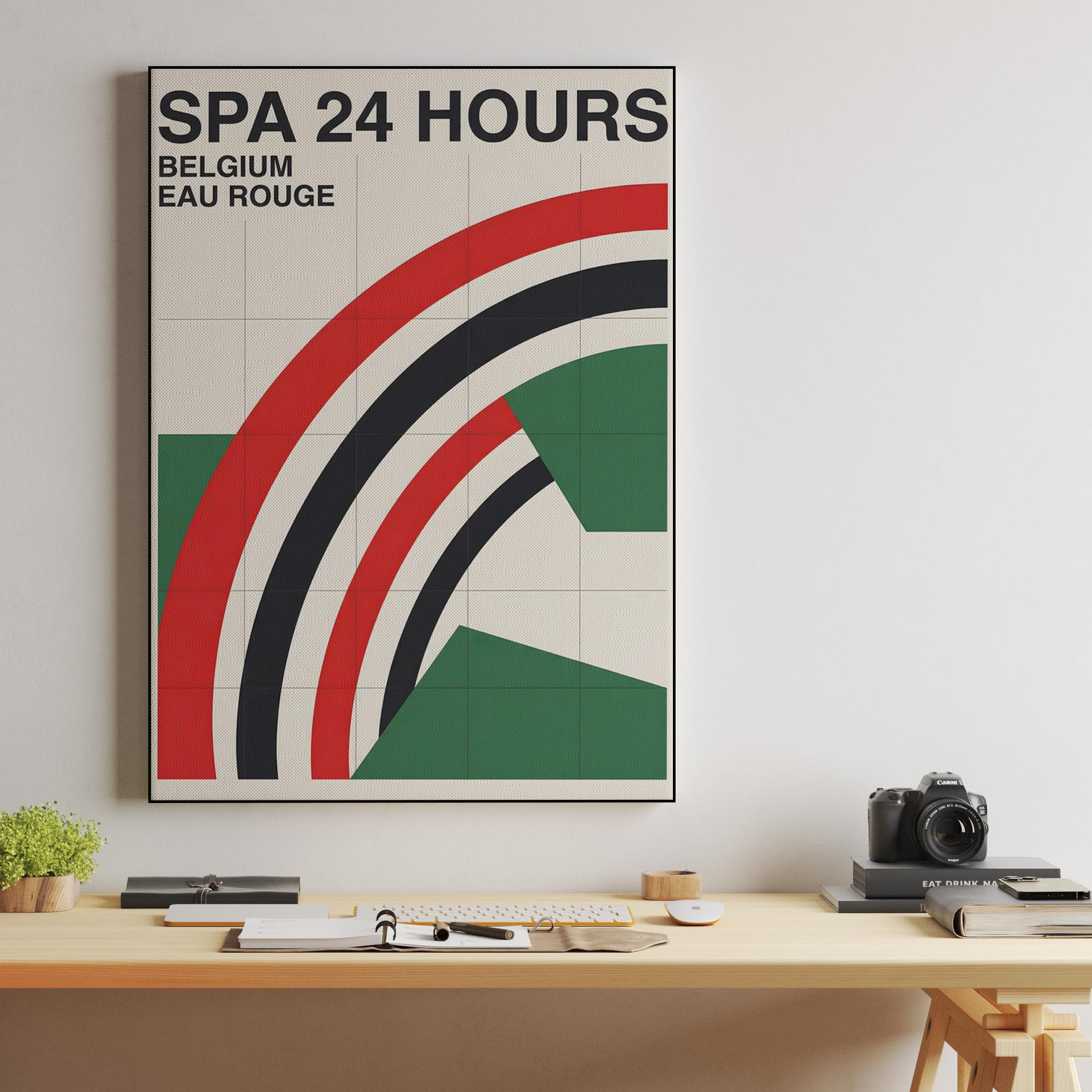 Spa 24 Hours: Eau Rouge Minimalist Modernist Poster