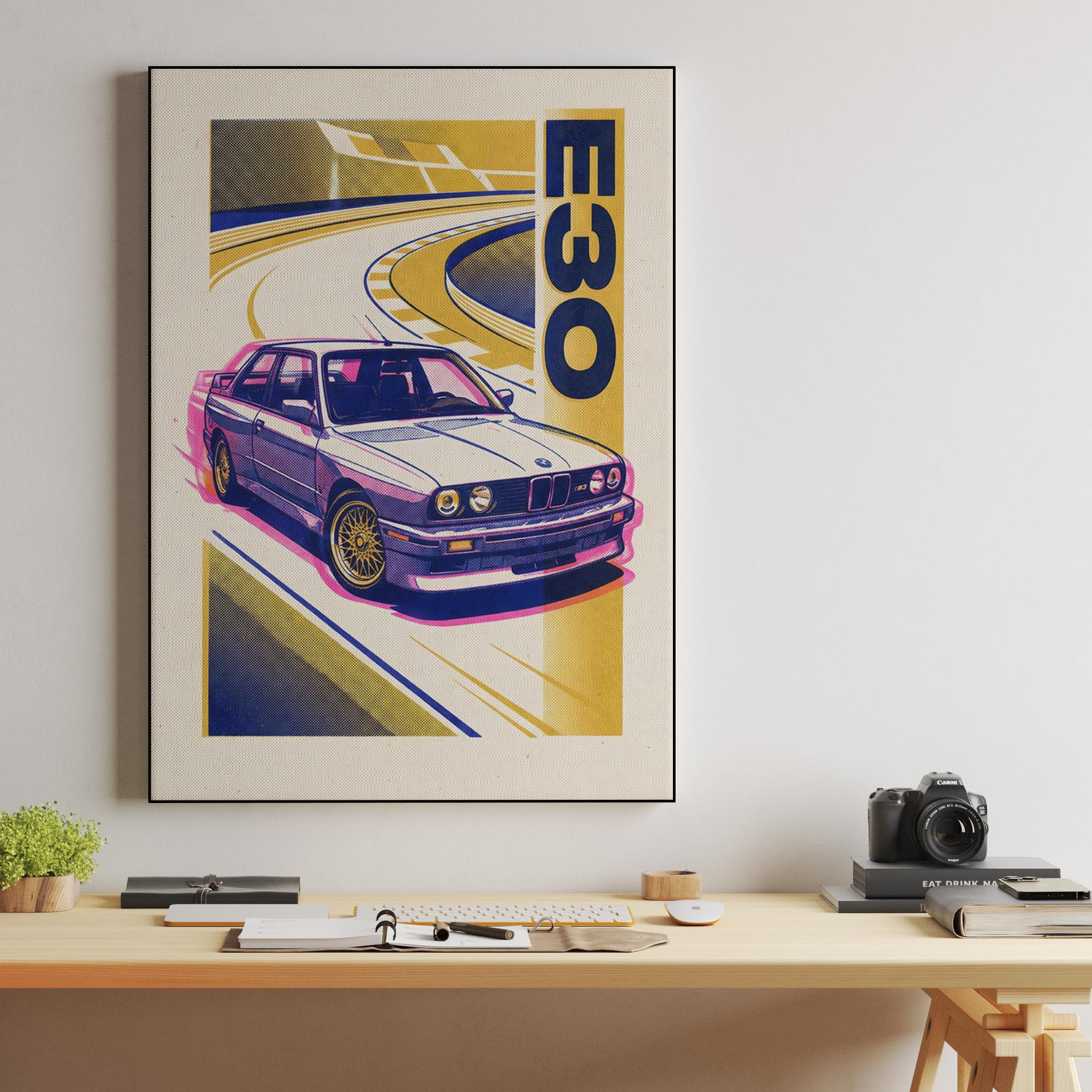 BMW E30 M3 Retro Track Pop Art