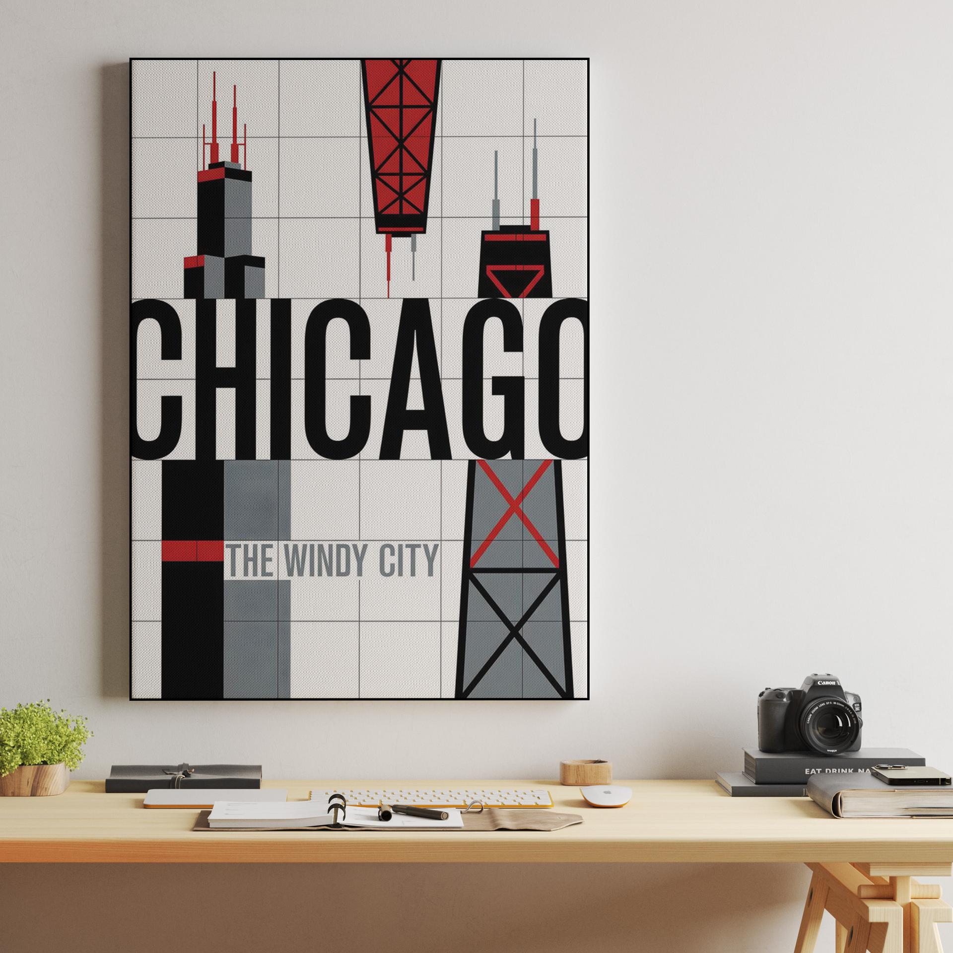 The Windy City: Chicago Minimalist Skyline Poster