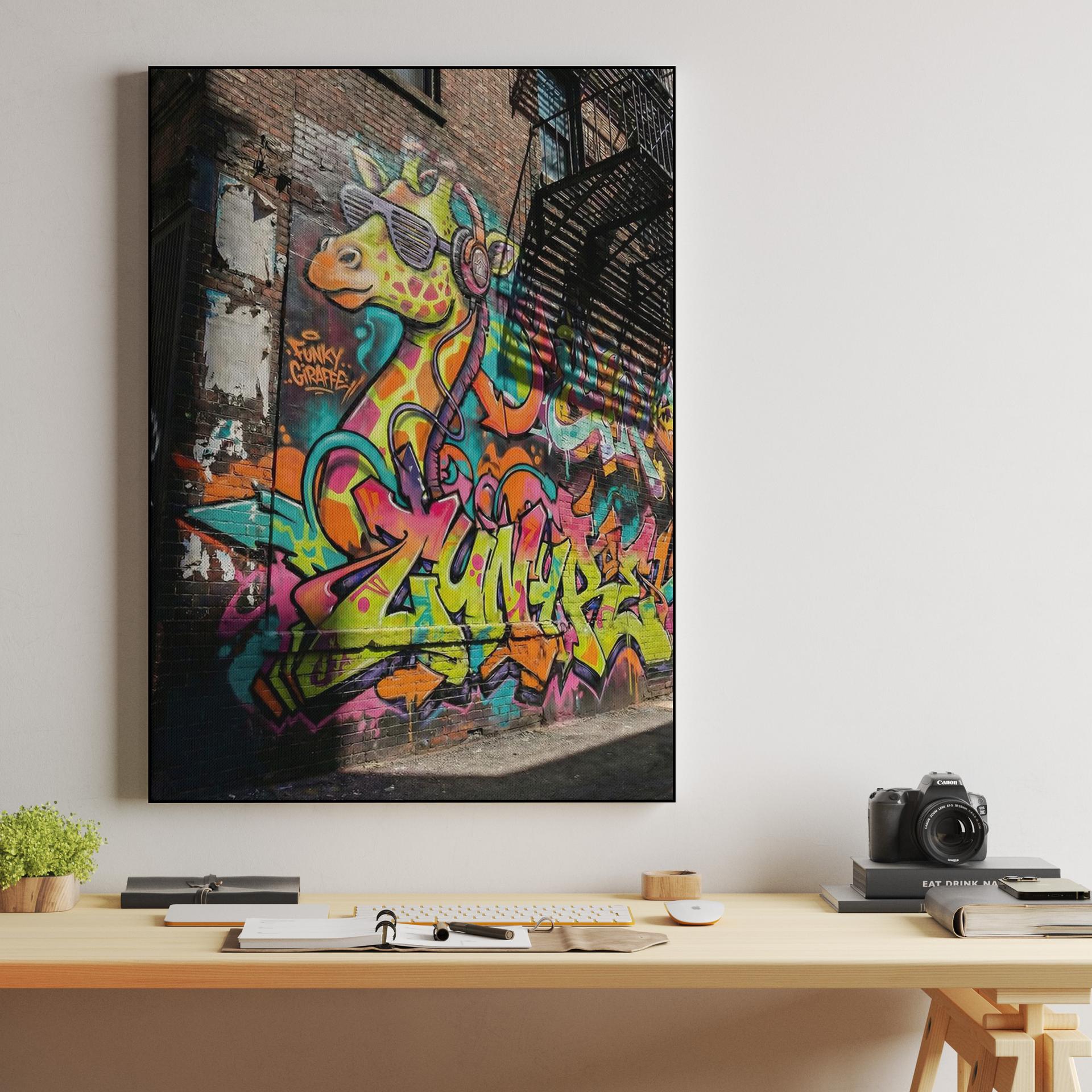 Funky Giraffe Street Art Mural