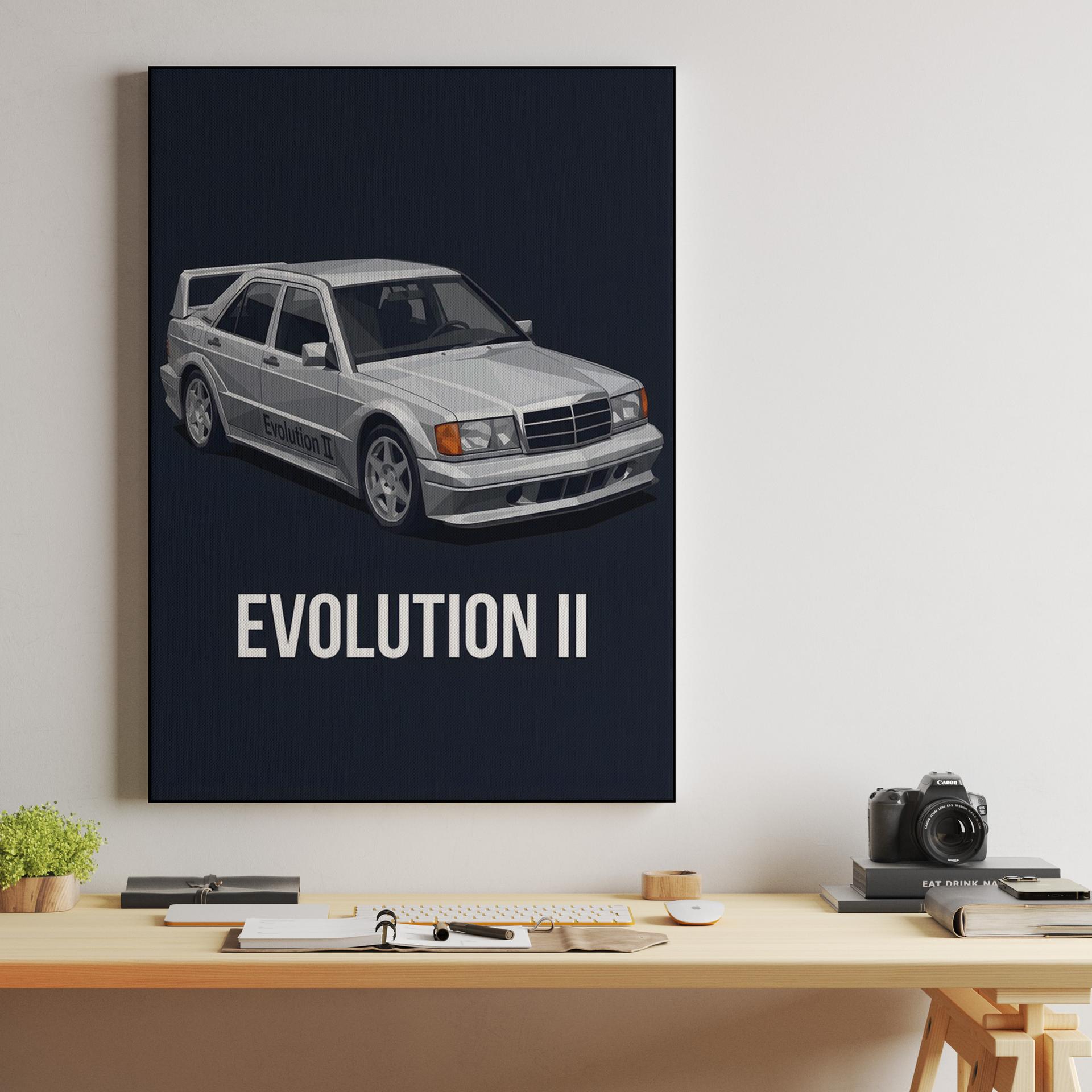 Mercedes 190E Evolution II Low Poly Graphic