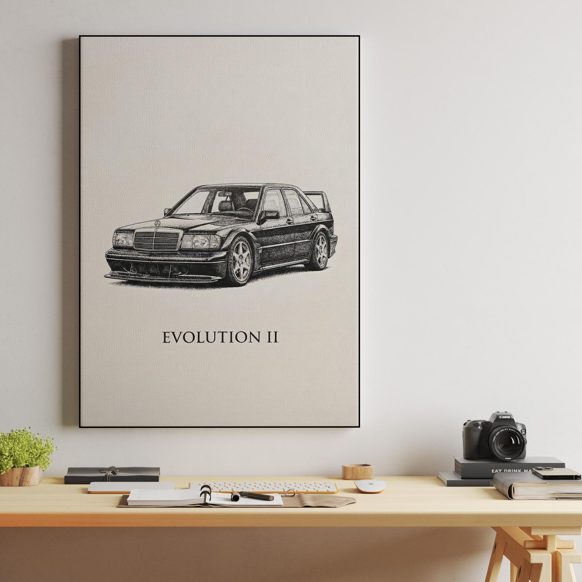 Mercedes 190E Evolution II: Stippling Portrait