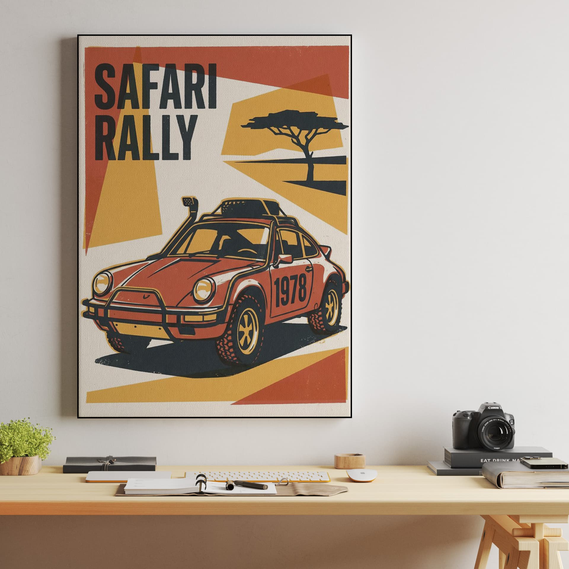 1978 Porsche 911 Safari Rally Savanna Poster