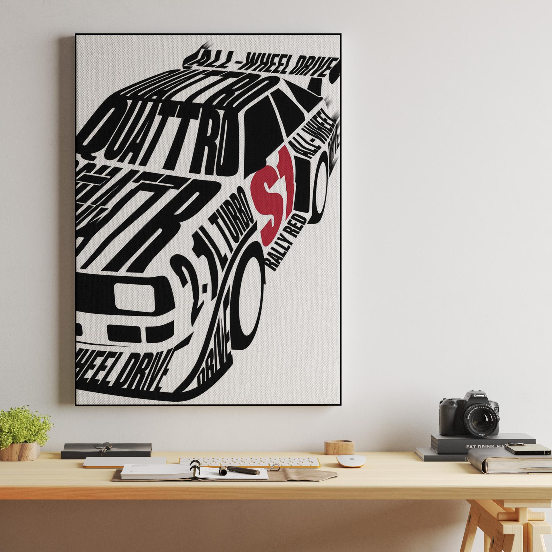 Audi Sport Quattro S1 Typographic Calligram