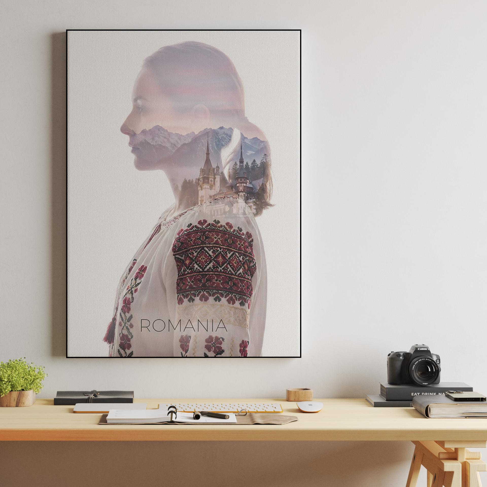 Romanian Soul: Double Exposure Portrait of Heritage