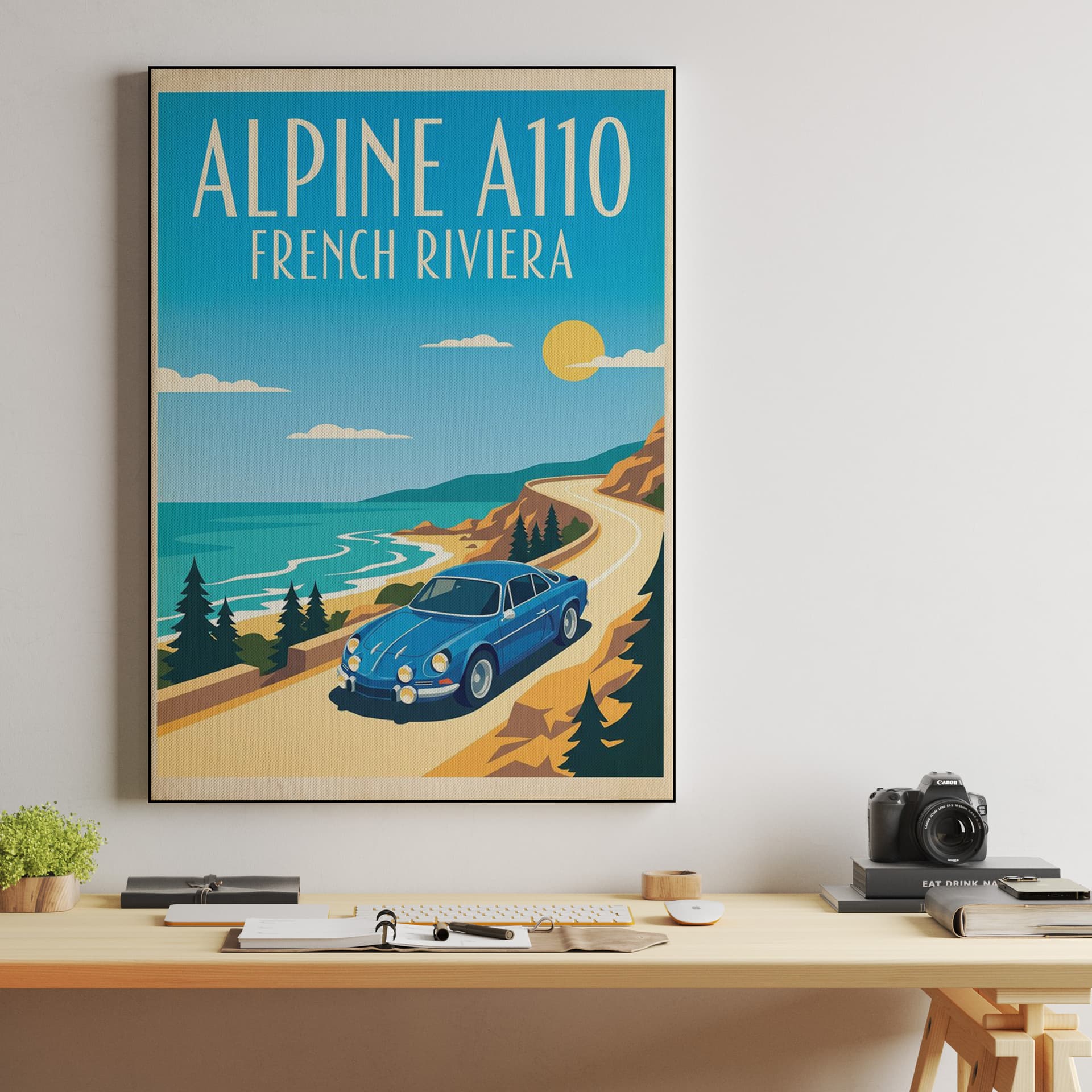 Alpine A110 French Riviera Travel Poster