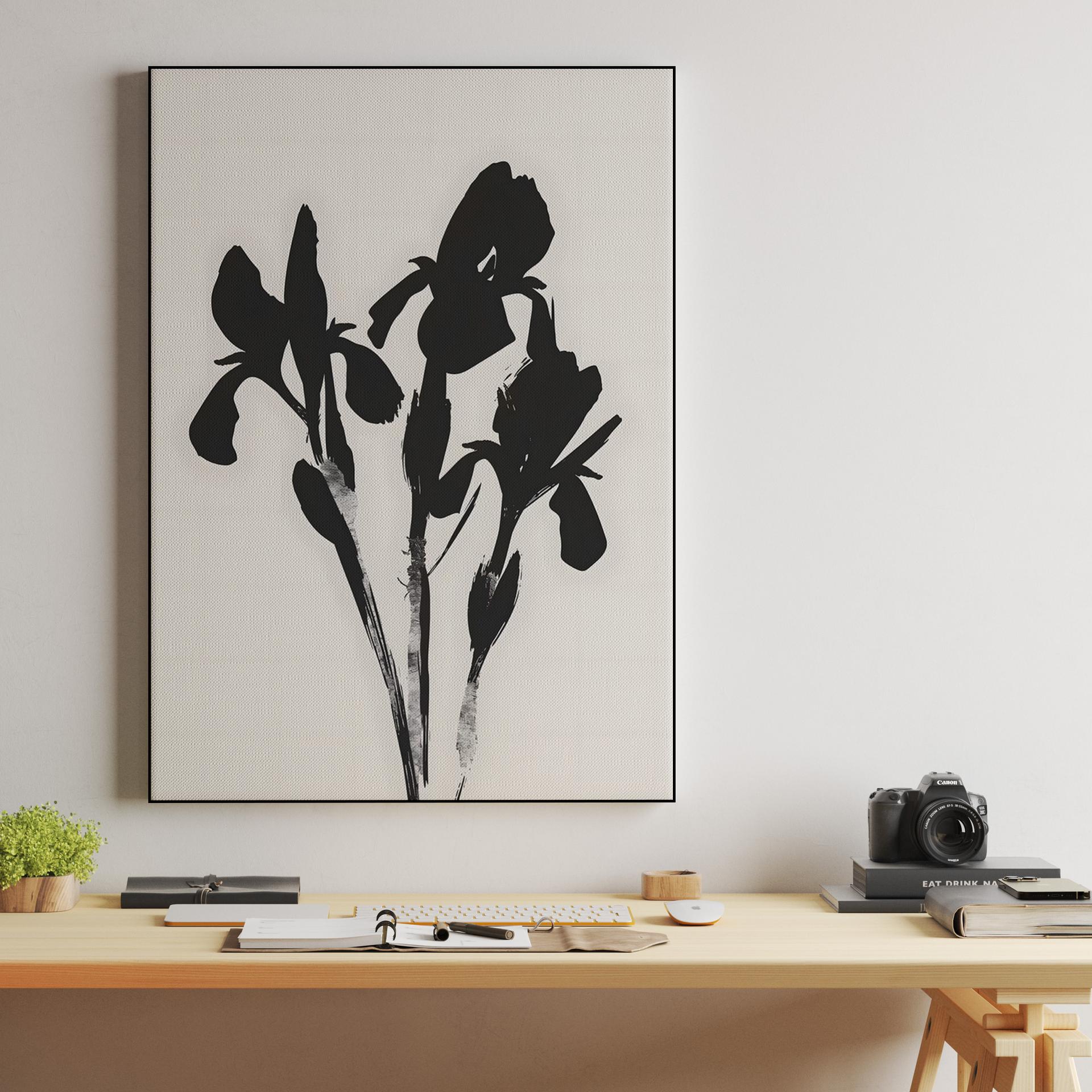 Sumi-e Iris Silhouette