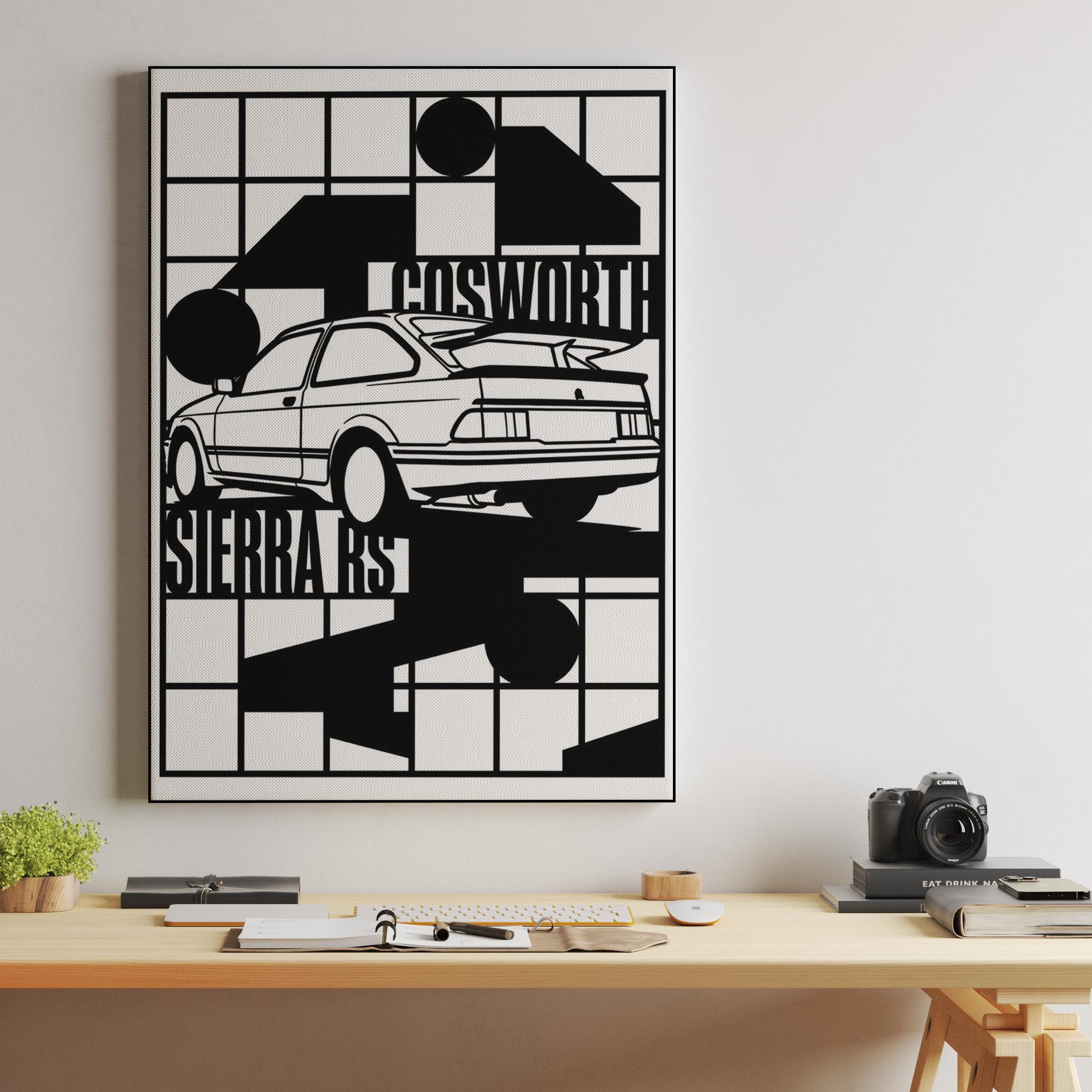Ford Sierra RS Cosworth Geometric Grid Graphic