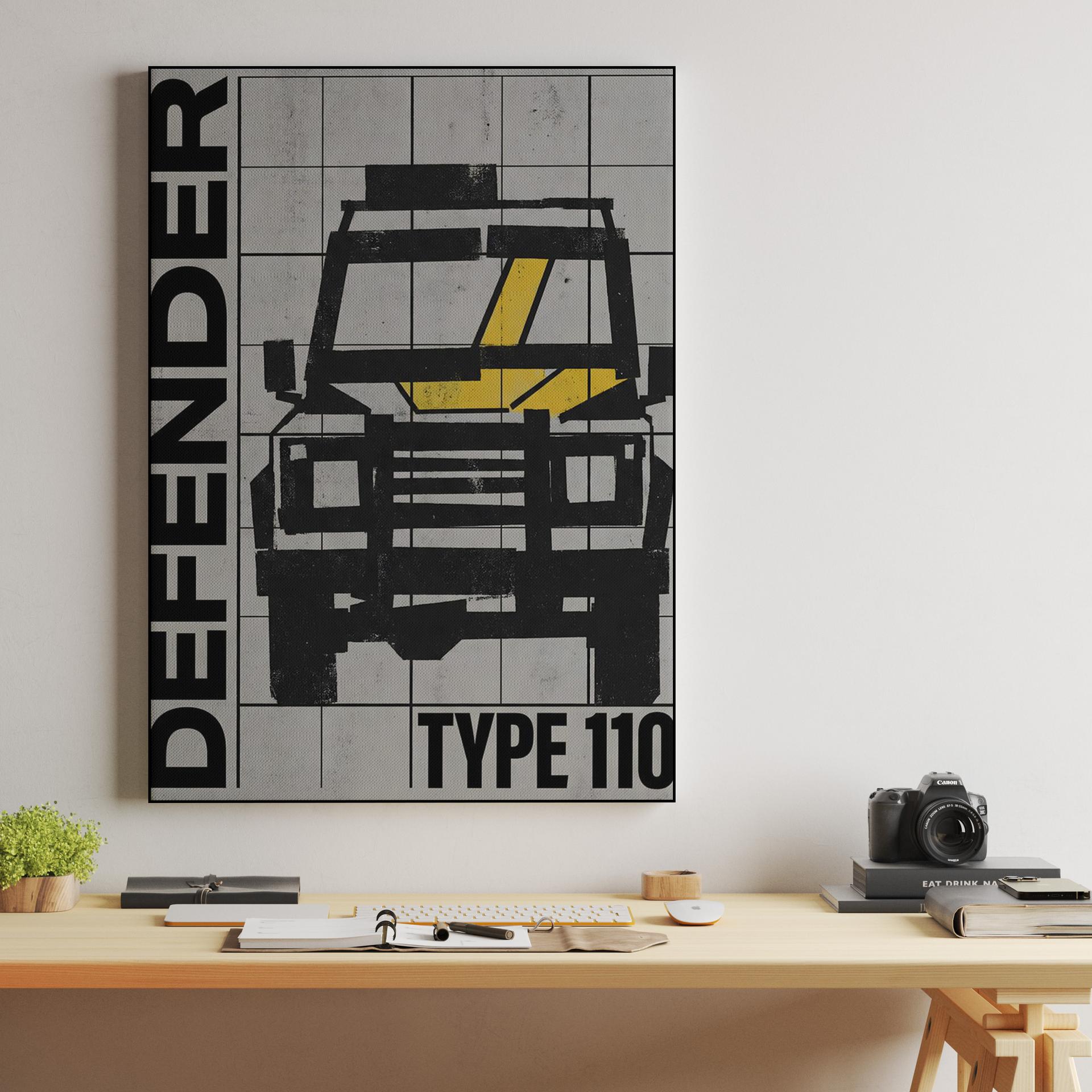 Defender 110 Industrial Stencil Poster