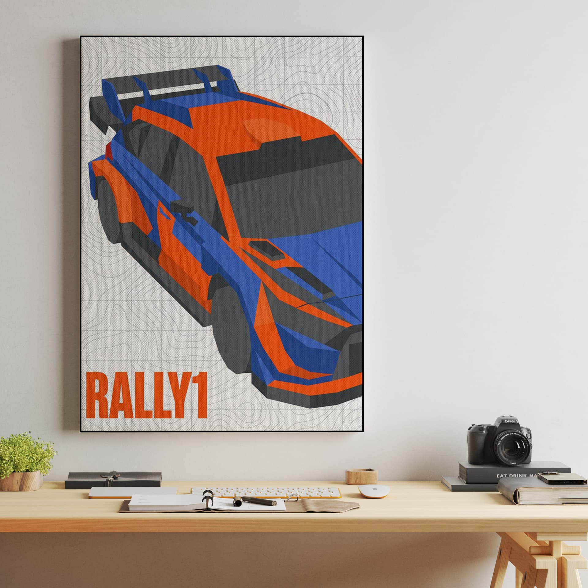 Toyota GR Yaris Rally1 Geometric Topography Poster