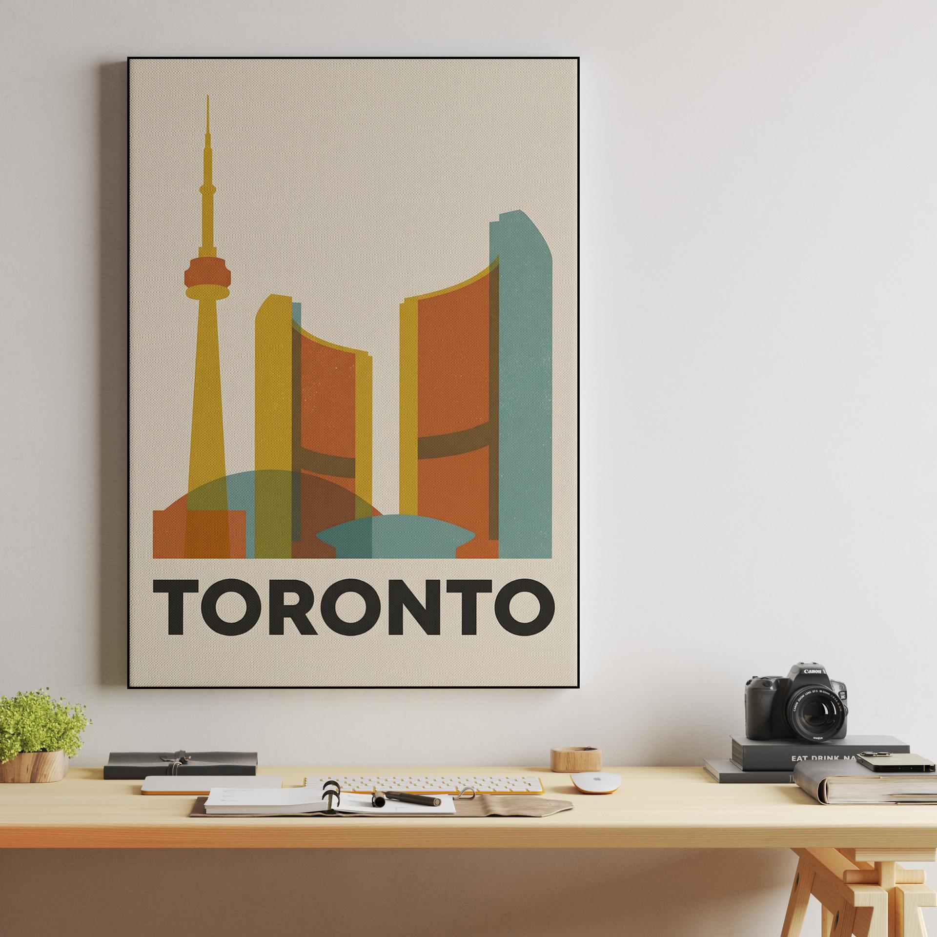 Minimalist Toronto Skyline Retro Poster