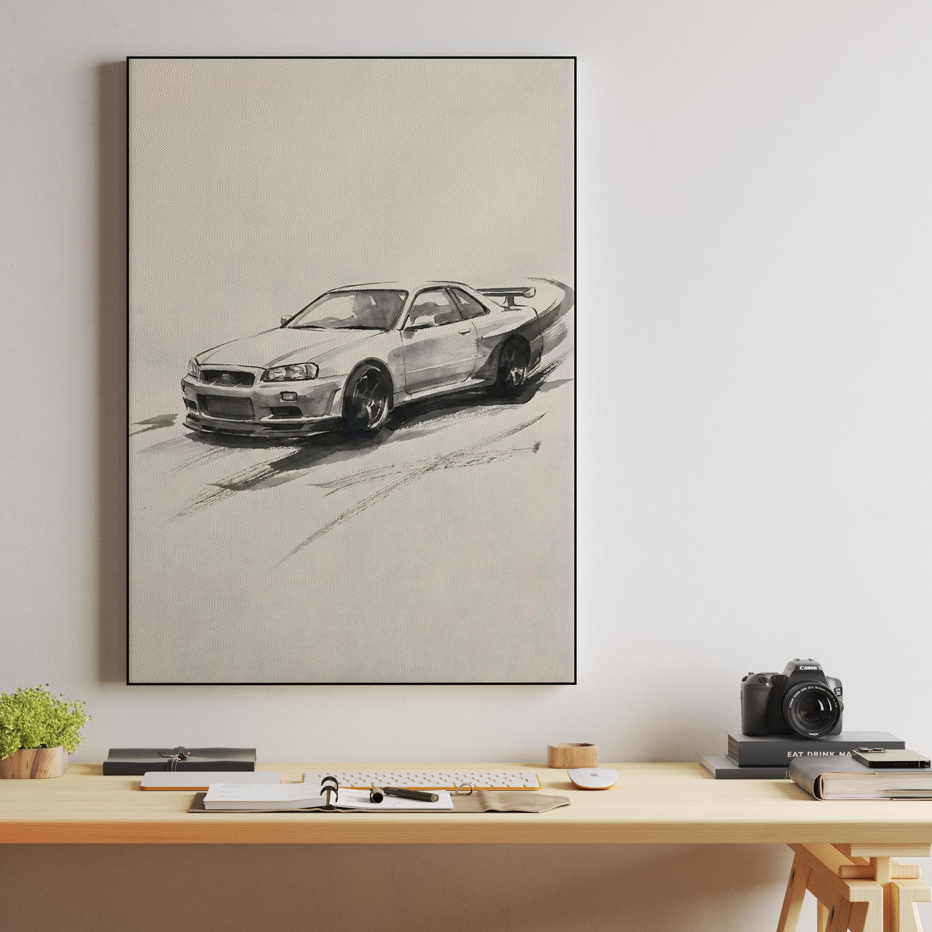 Sumi-e Drift: Nissan Skyline GT-R R34